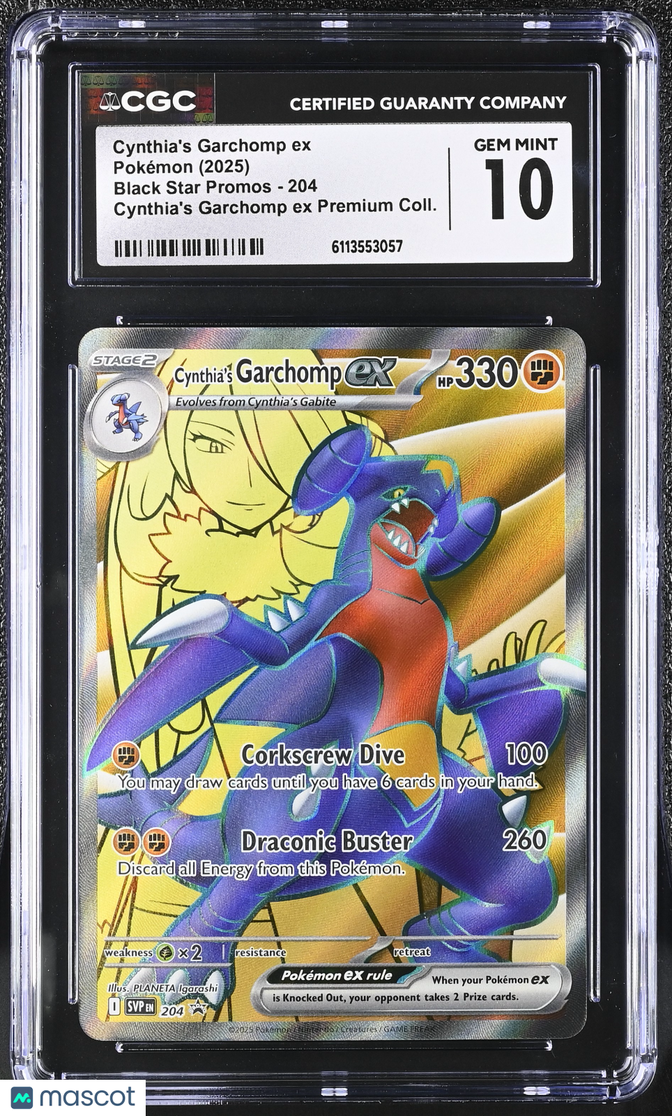 2025 Pokemon Cynthia's Garchomp ex #204 CGC 10