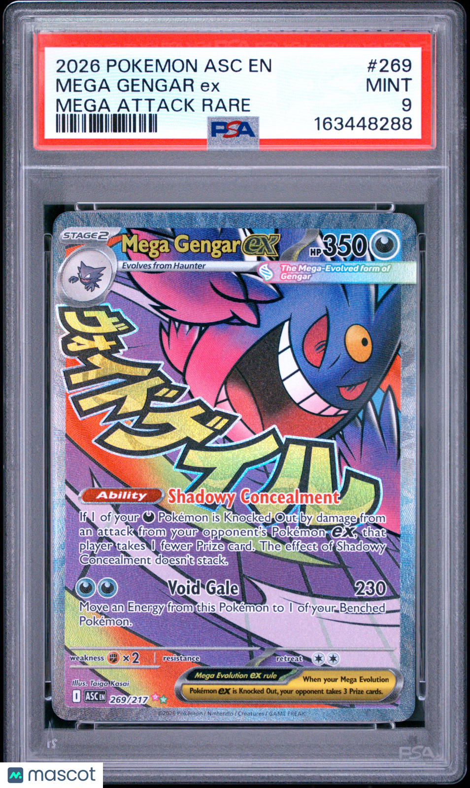 2026 Pokemon Asc EN-Ascended Heroes Mega Gengar EX #269 Mega Attack Rare PSA 9