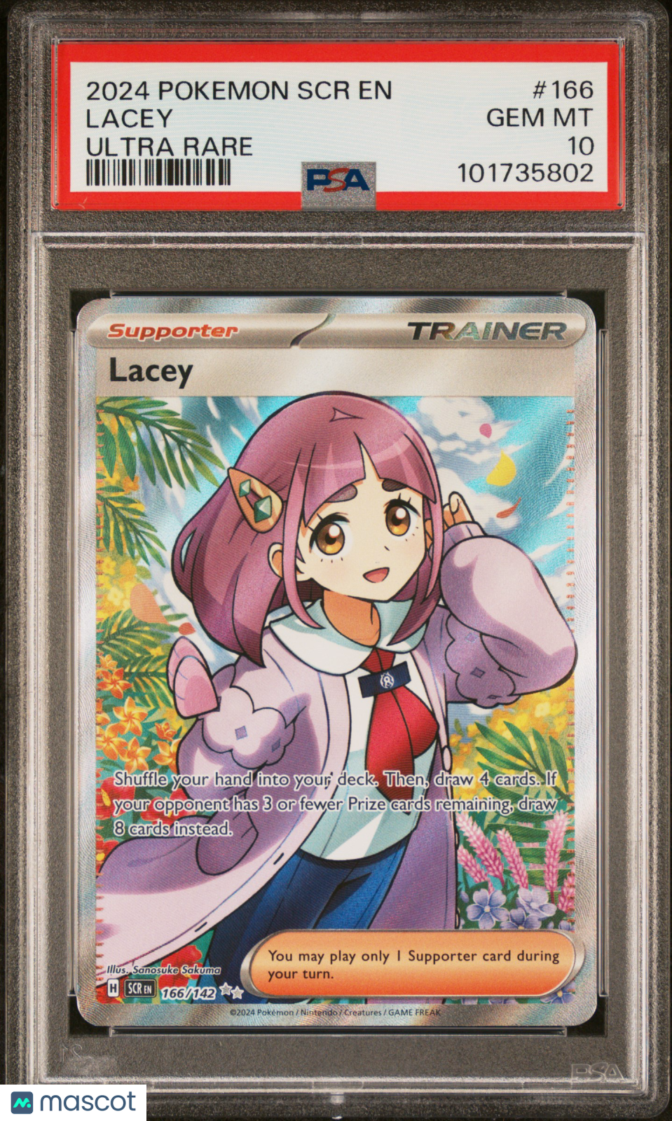 2024 Pokemon SCR EN-Stellar Crown Lacey #166 Ultra Rare PSA 10