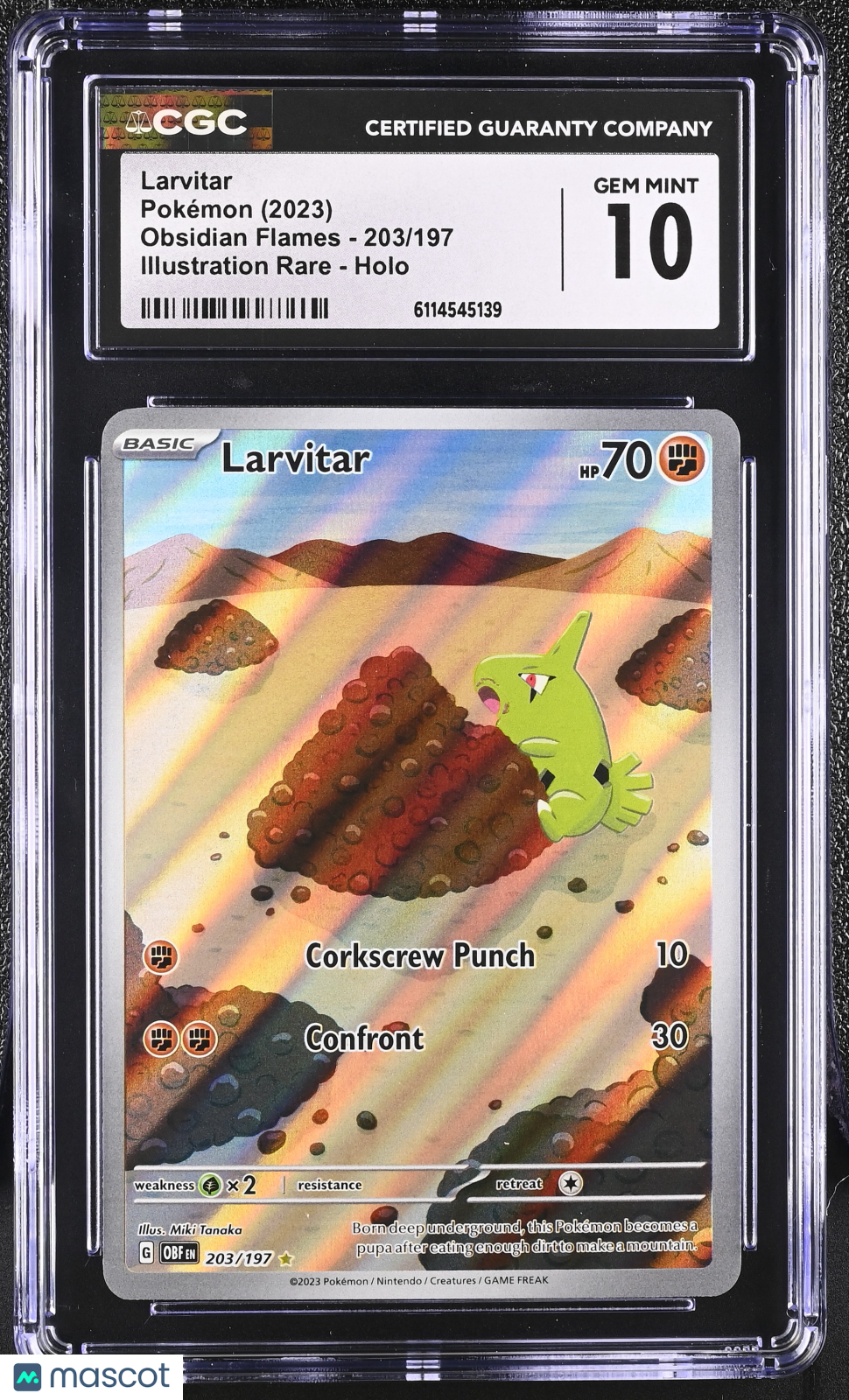 2023 Pokemon Larvitar #203/197 Illustration Rare CGC 10