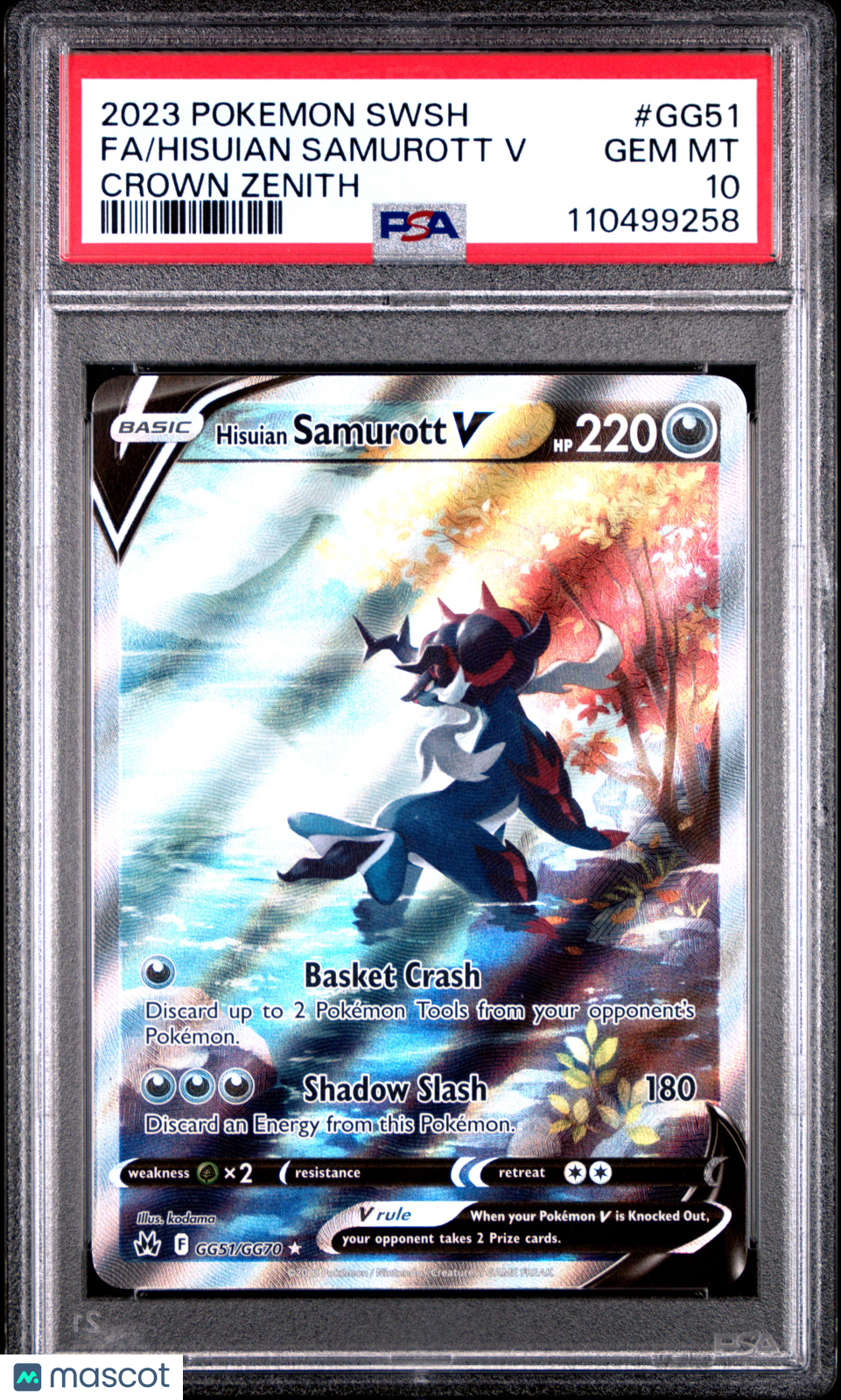 2023 Pokemon Sword And Shield Crown Zenith Hisuian Samurott V #GG51 Crown Zenith Fa PSA 10