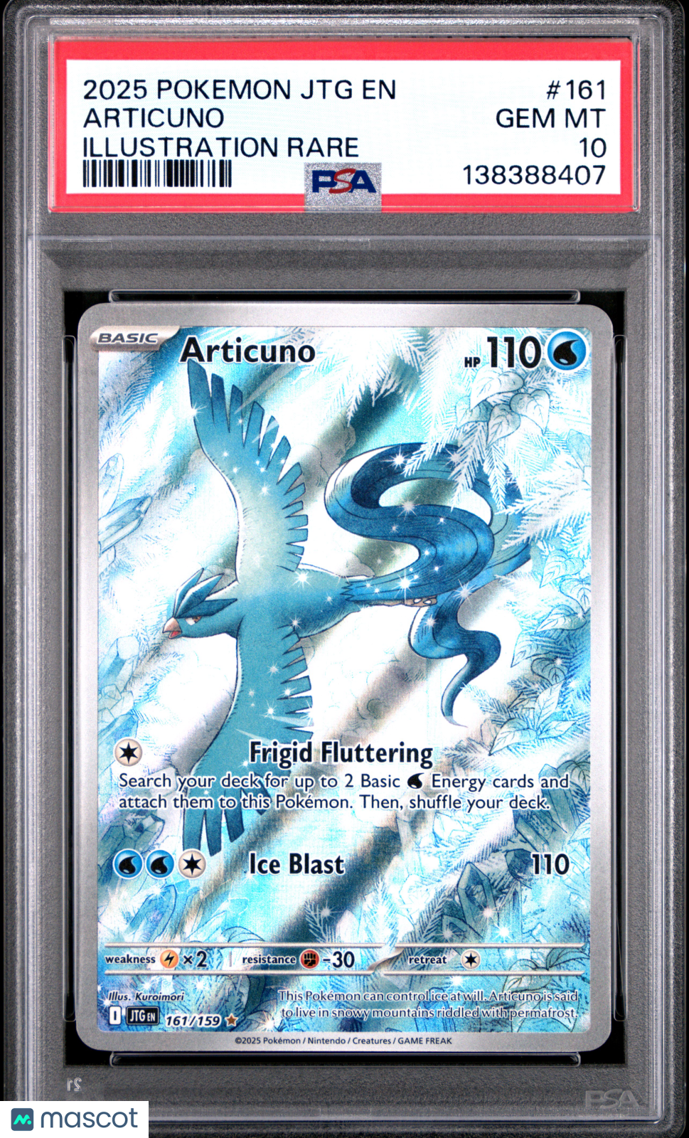 2025 Pokemon JTG EN-Journey Together Articuno #161 Illustration Rare PSA 10