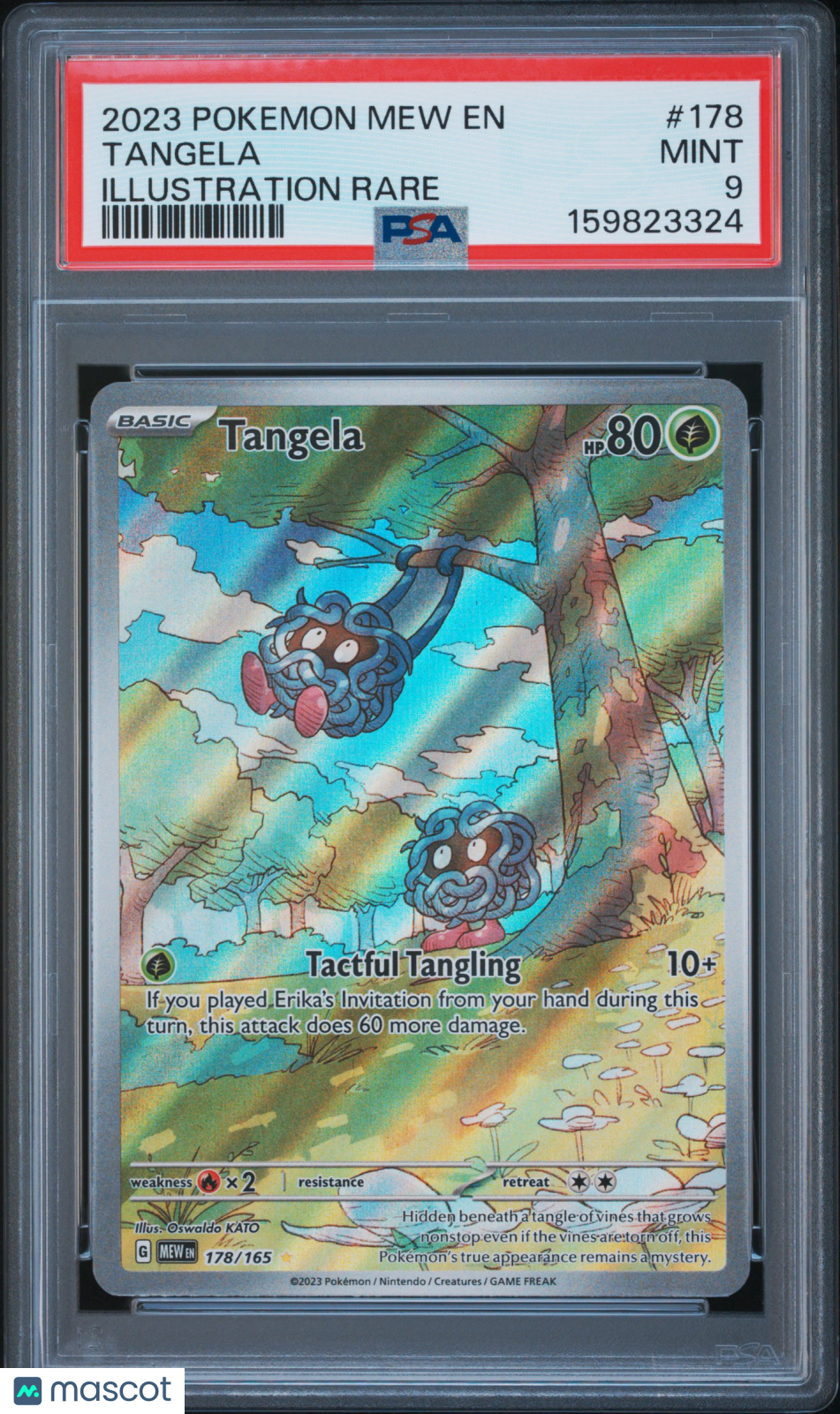 2023 Pokemon Mew EN-151 Tangela #178 Illustration Rare PSA 9