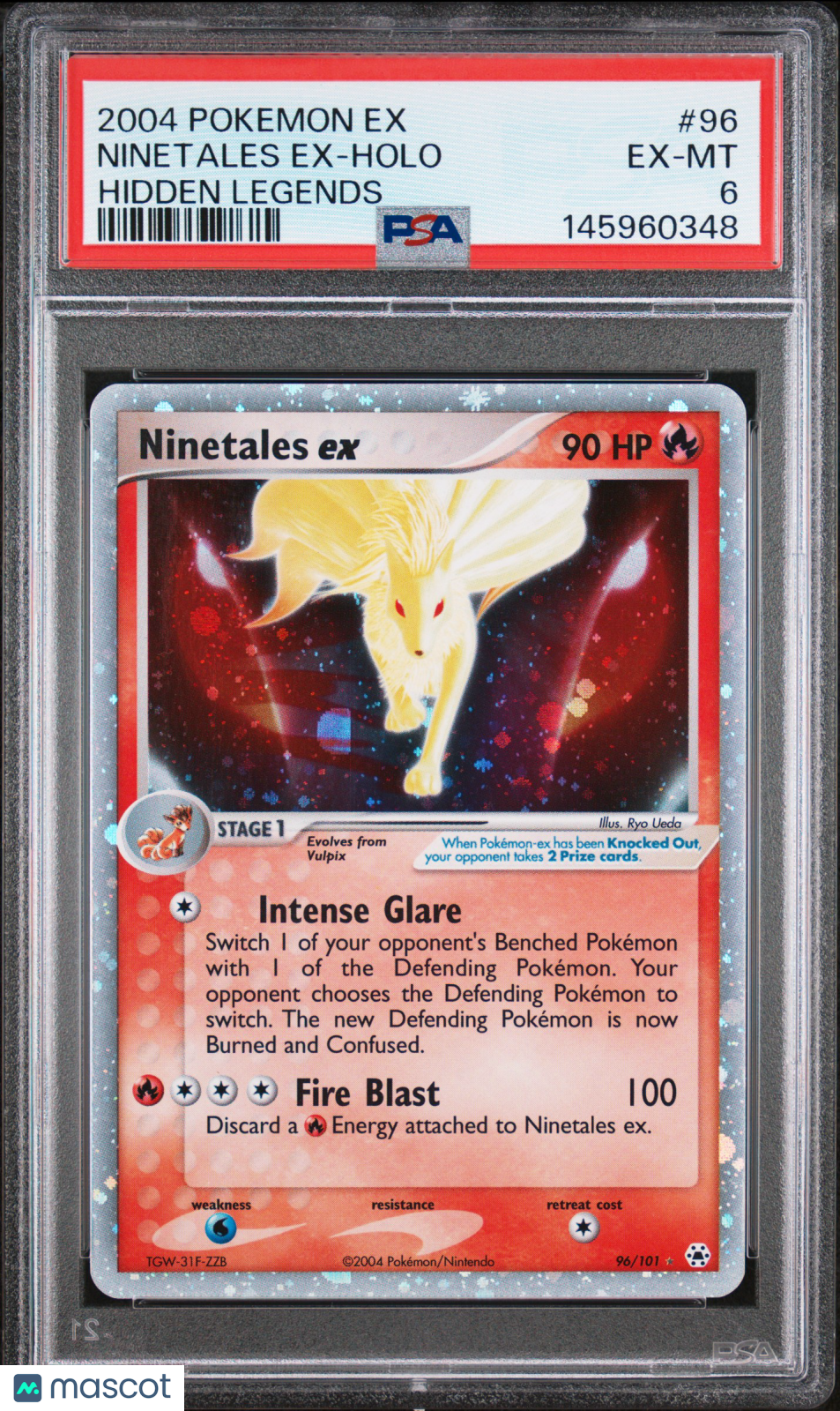 2004 Pokemon EX Hidden Legends Ninetales EX #96 Hidden Legends PSA 6