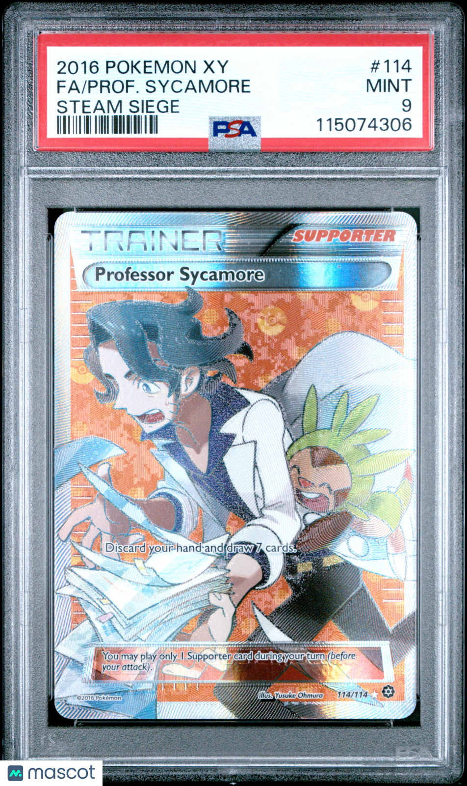 2016 Pokemon Xy Steam Siege Prof. Sycamore #114 Steam Siege Fa PSA 9