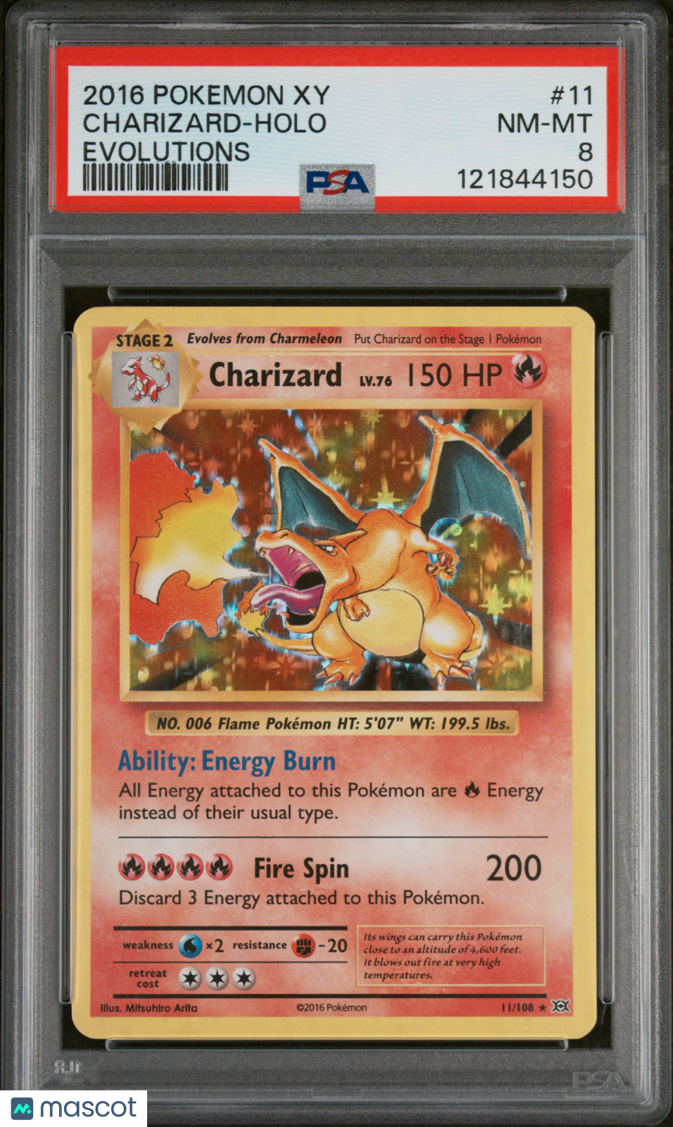 2016 Pokemon Xy Evolutions Charizard #11 Evolutions PSA 8