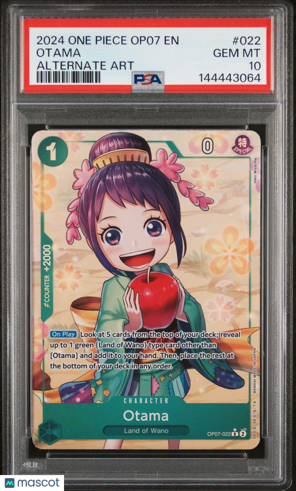 2024 One Piece Op07-500 Years In The Future Otama #022 Alternate Art PSA 10