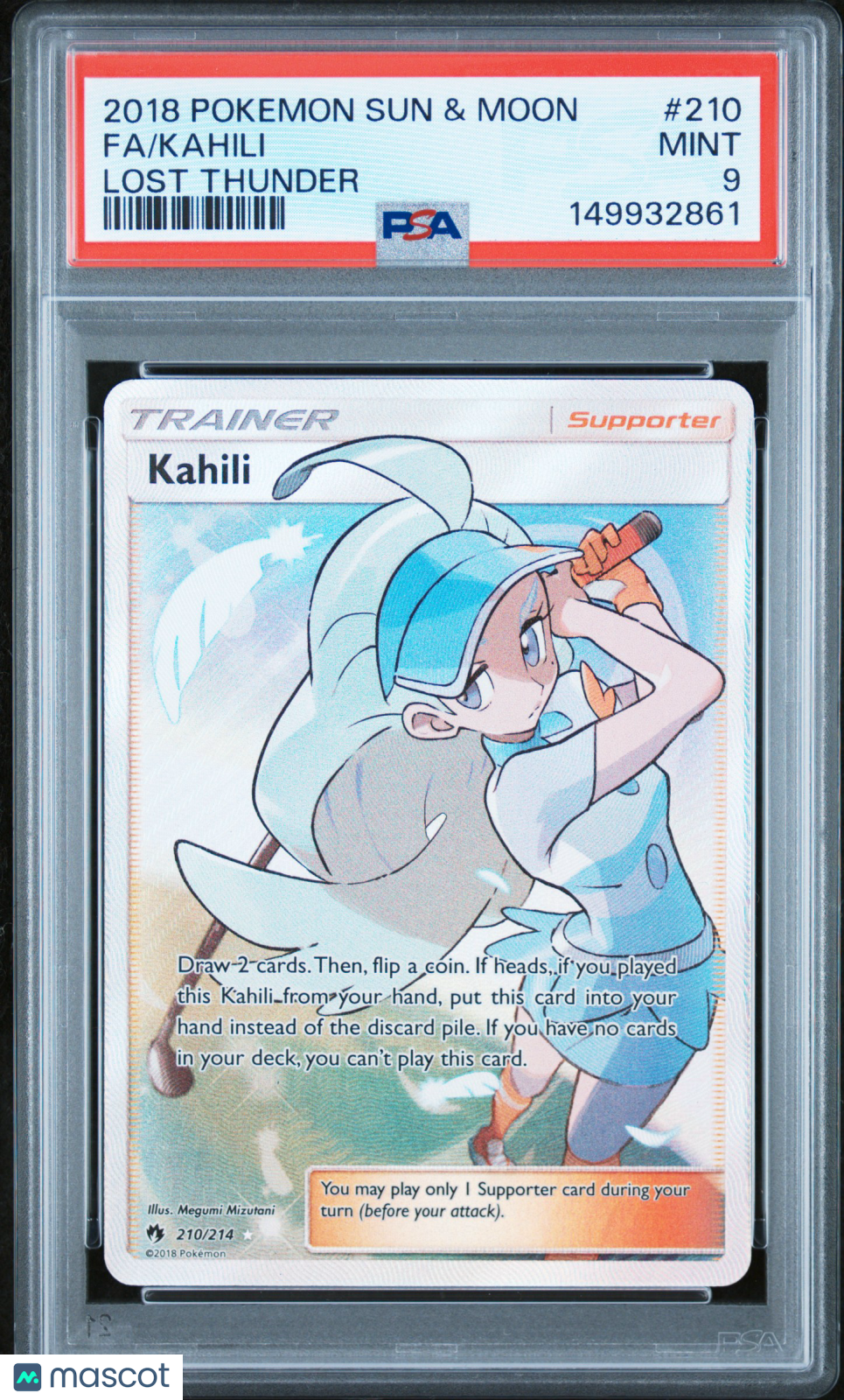 2018 Pokemon Sun & Moon Lost Thunder Kahili #210 Fa Lost Thunder PSA 9