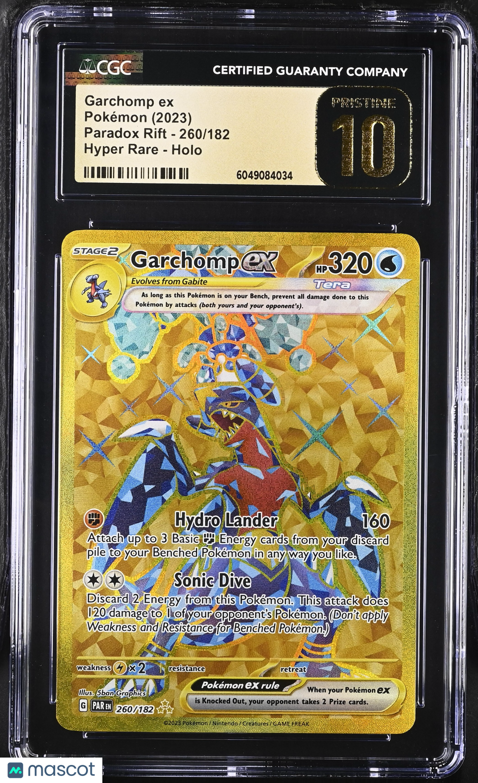 2023 Pokemon Garchomp ex #260/182 Hyper Rare CGC 10