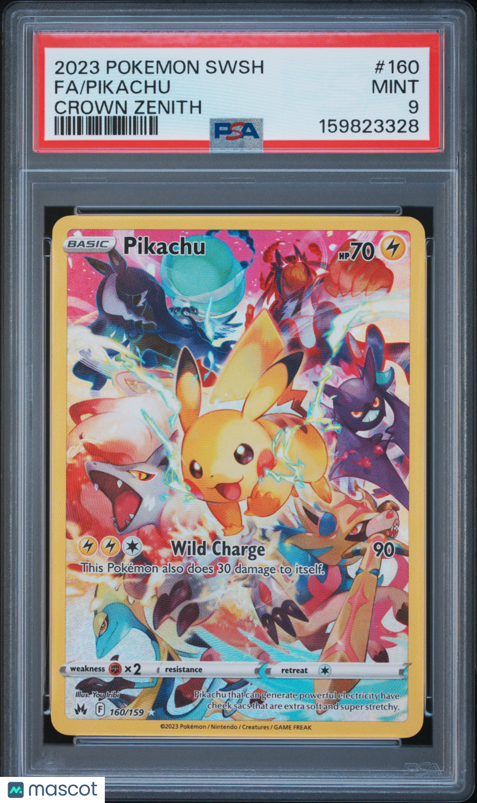 2023 Pokemon Sword And Shield Crown Zenith Pikachu #160 Crown Zenith Fa PSA 9