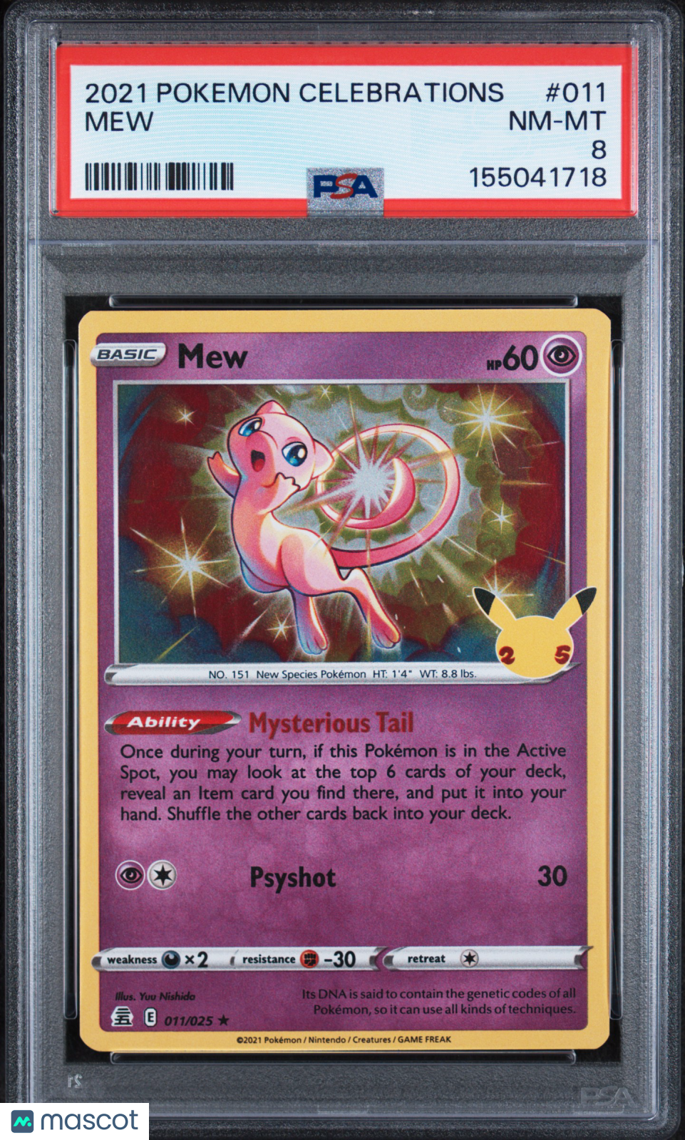 2021 Pokemon Celebrations Mew #011 PSA 8