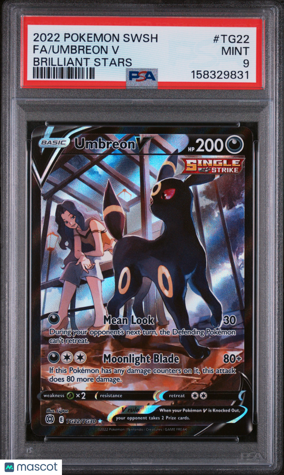 2022 Pokemon Sword & Shield Brilliant Stars Umbreon V #TG22 Fa Brilliant Stars PSA 9