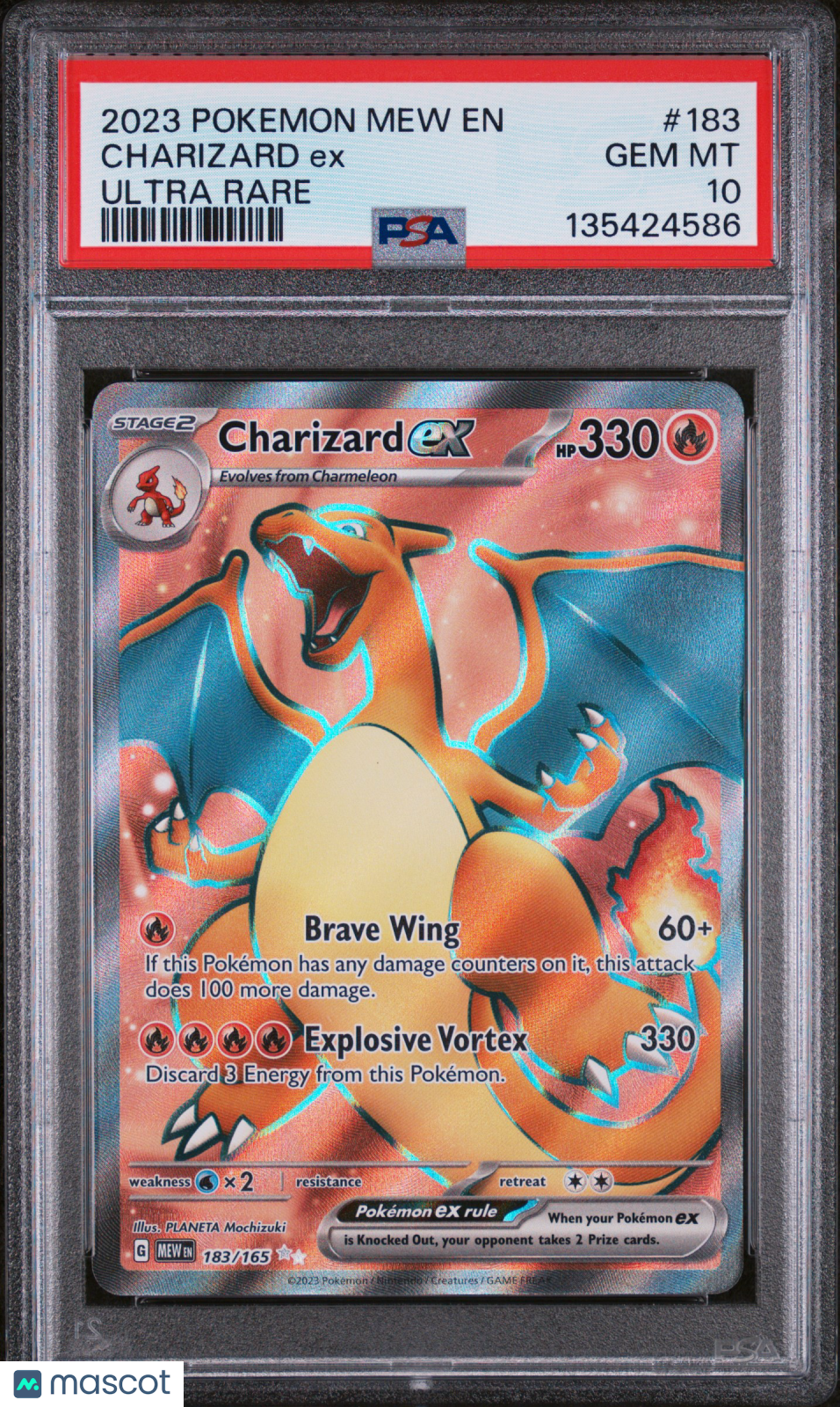 2023 Pokemon Mew EN-151 Charizard EX #183 Ultra Rare PSA 10
