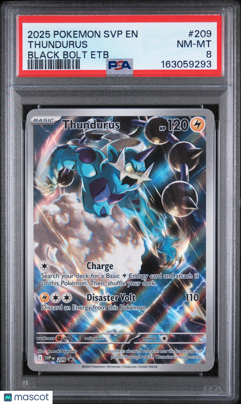 2025 Pokemon SVP EN-SV Black Star Promo Thundurus #209 Black Bolt Etb PSA 8