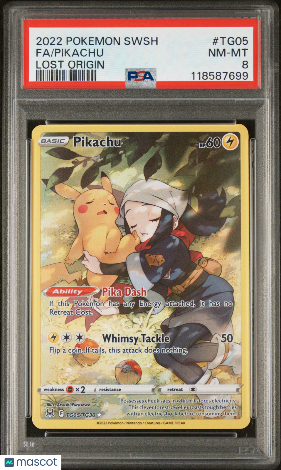 2022 Pokemon Sword & Shield Lost Origin Pikachu #TG05 Fa Lost Origin PSA 8