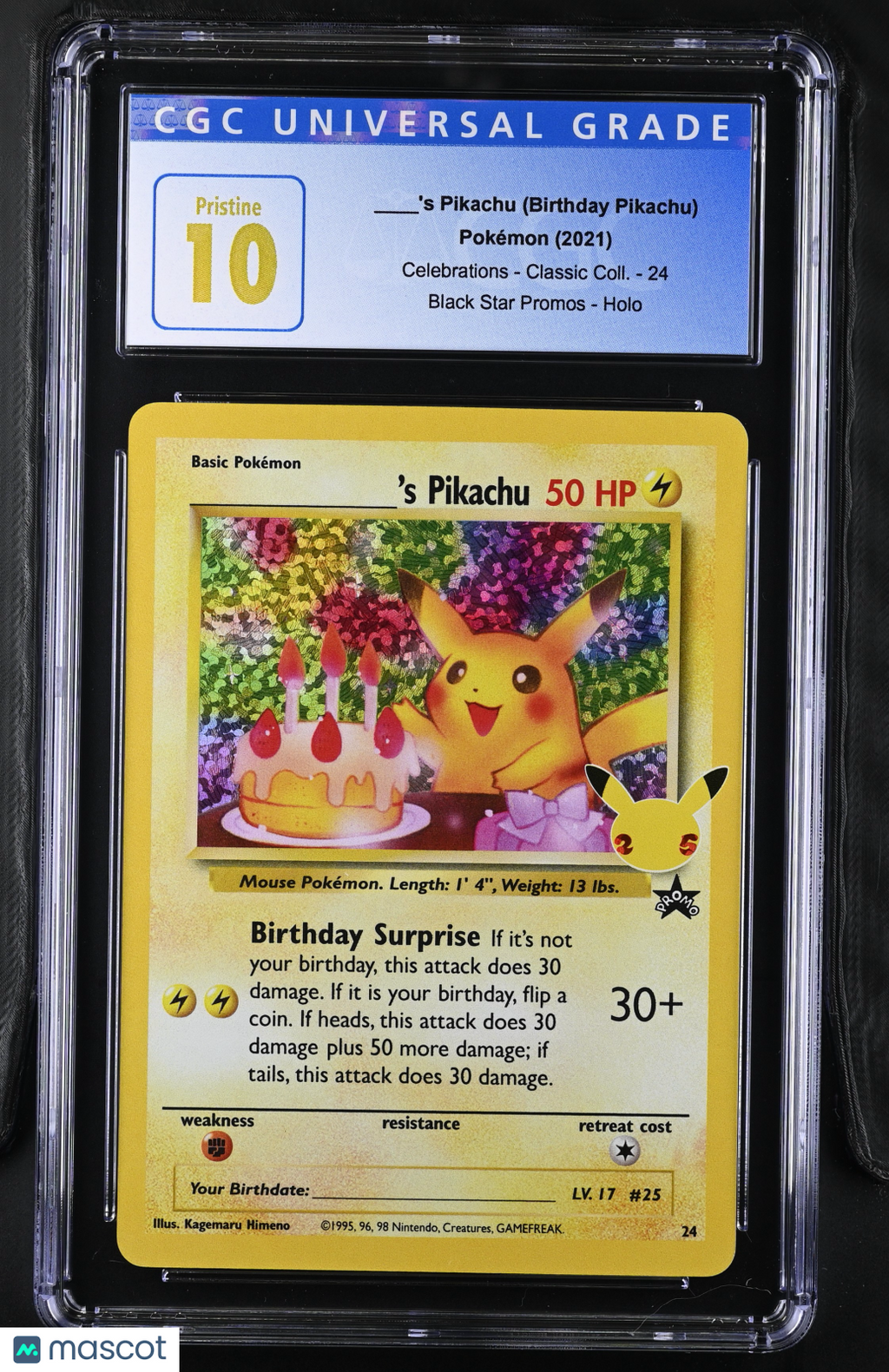 2021 Pokemon ____'s Pikachu #24 CGC 10