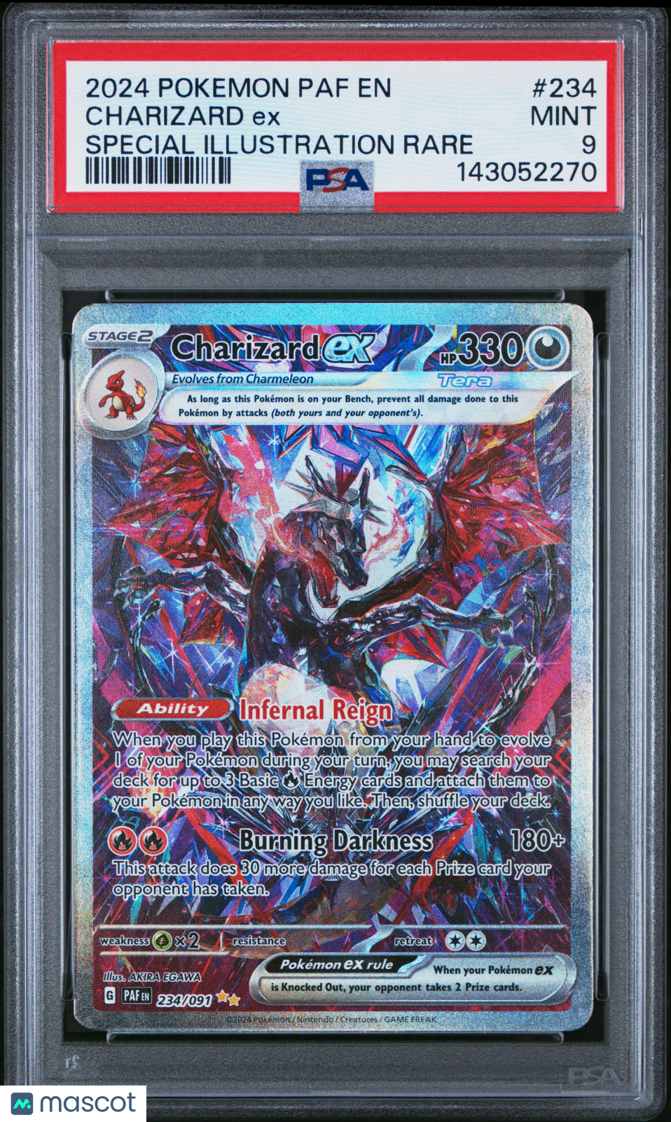 2024 Pokemon Paf EN-Paldean Fates Charizard EX #234 Special Illustration Rare PSA 9