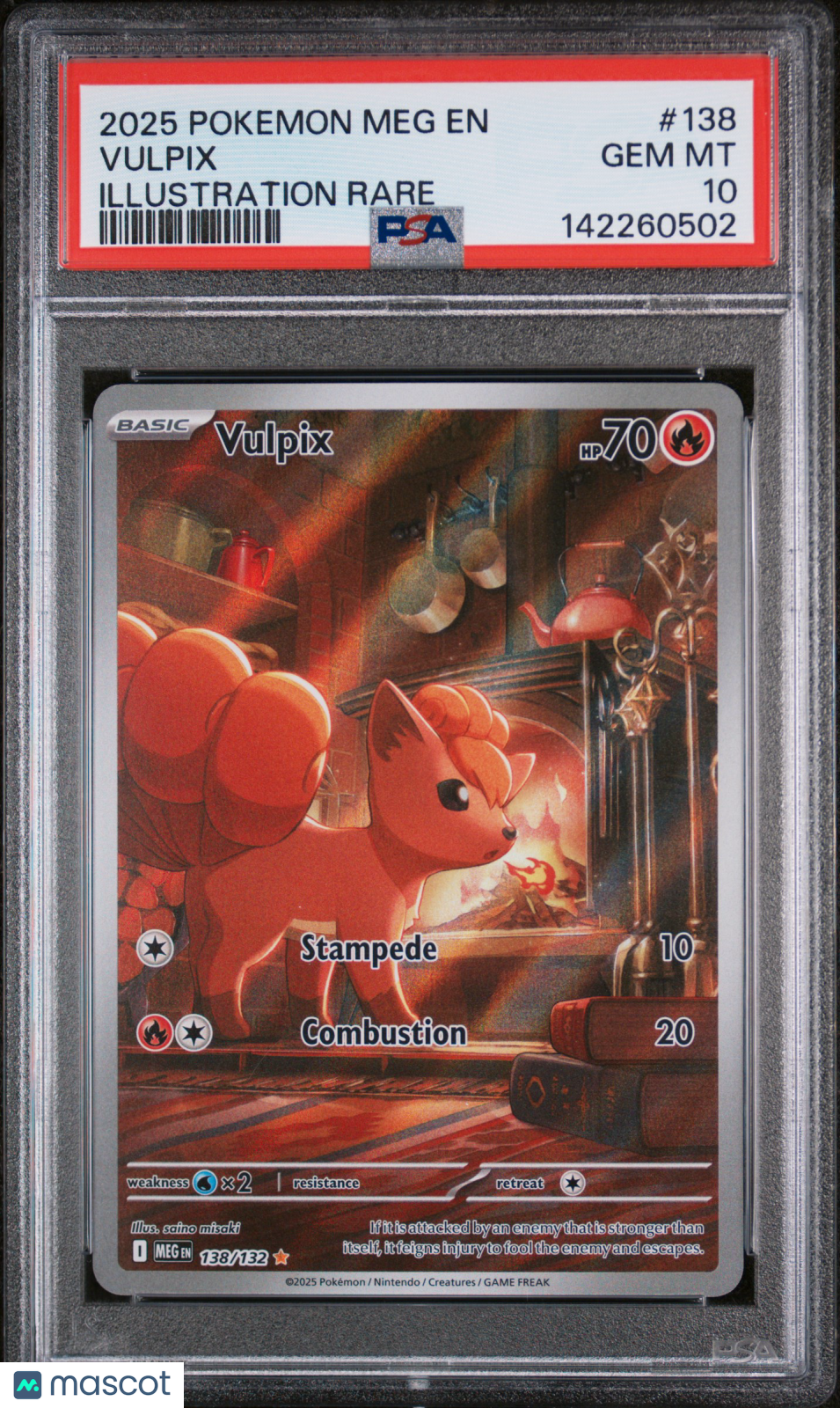 2025 Pokemon Meg EN-Mega Evolution Vulpix #138 Illustration Rare PSA 10