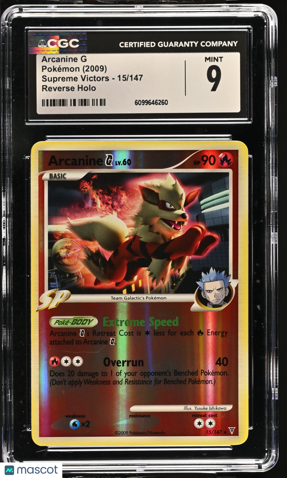 2009 Pokemon Arcanine G #15/147 15/147 CGC 9