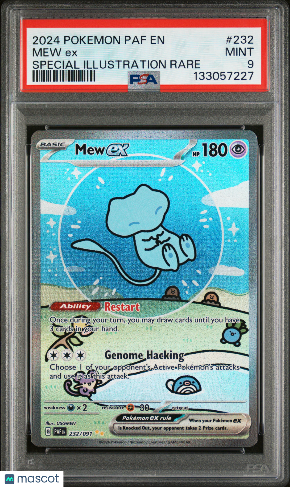 2024 Pokemon Paf EN-Paldean Fates Mew EX #232 Special Illustration Rare PSA 9