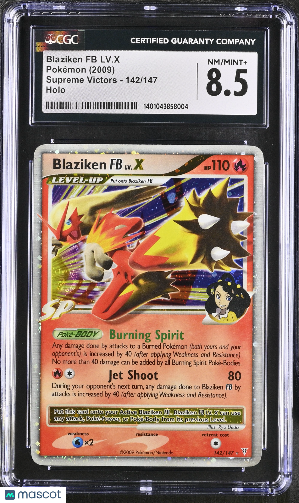 2009 Pokemon Blaziken FB LV.X #142/147 CGC 8.5