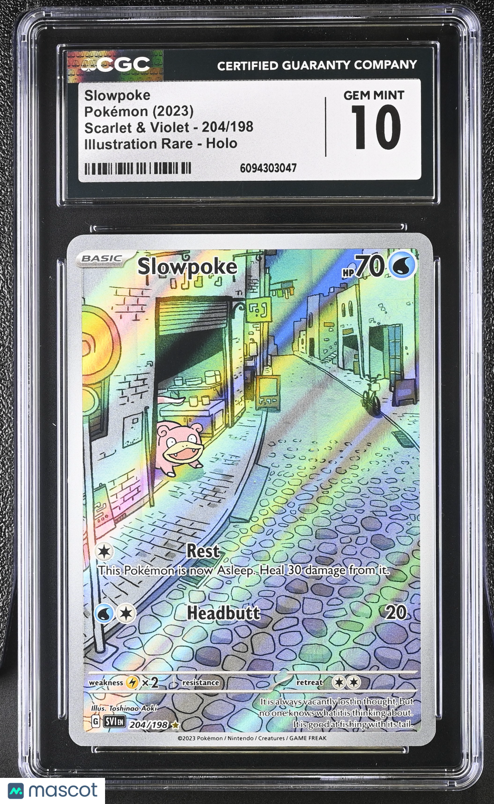 2023 Pokemon Slowpoke #204/198 Illustration Rare CGC 10