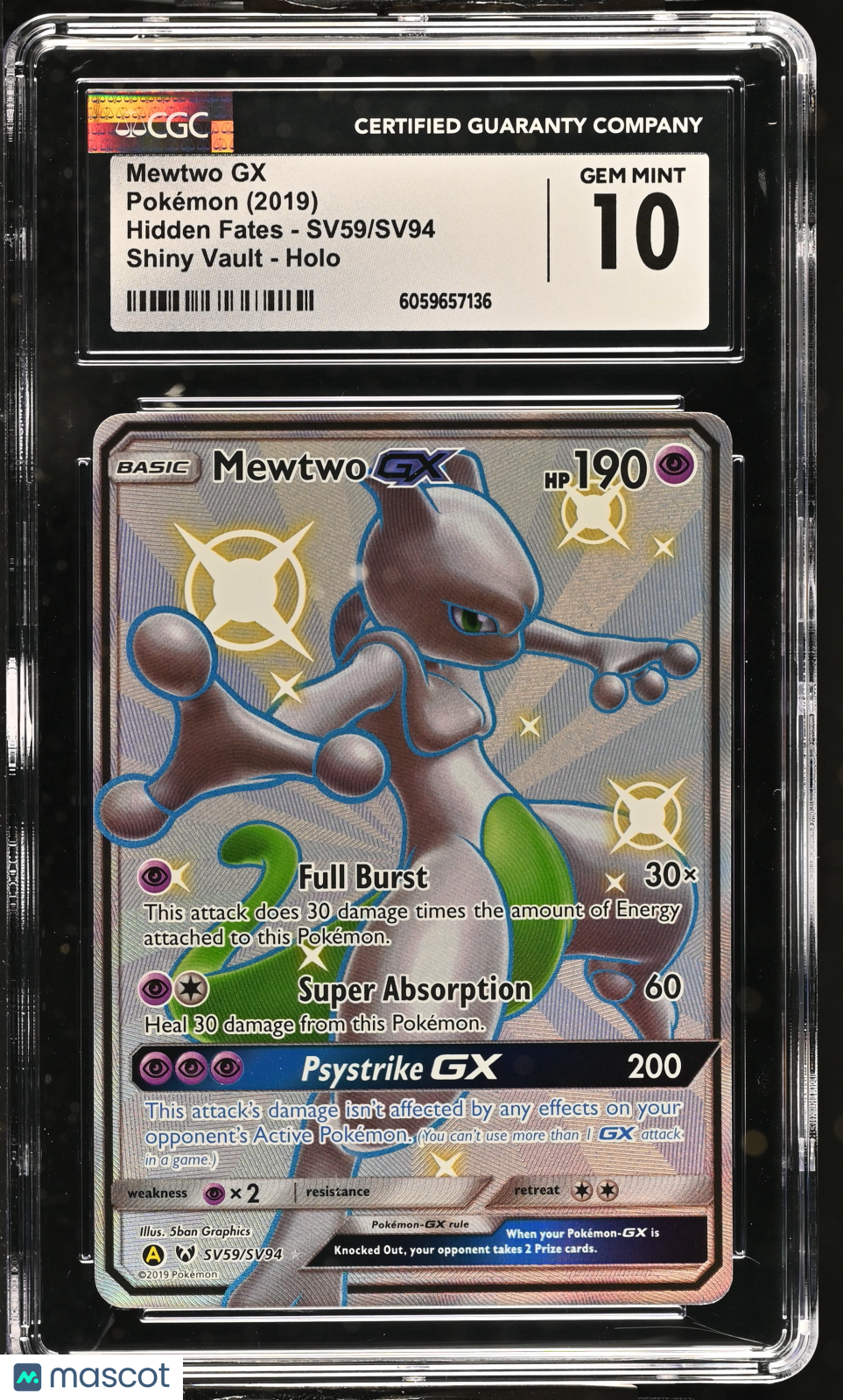 2019 Pokemon Mewtwo GX #SV59/SV94 CGC 10