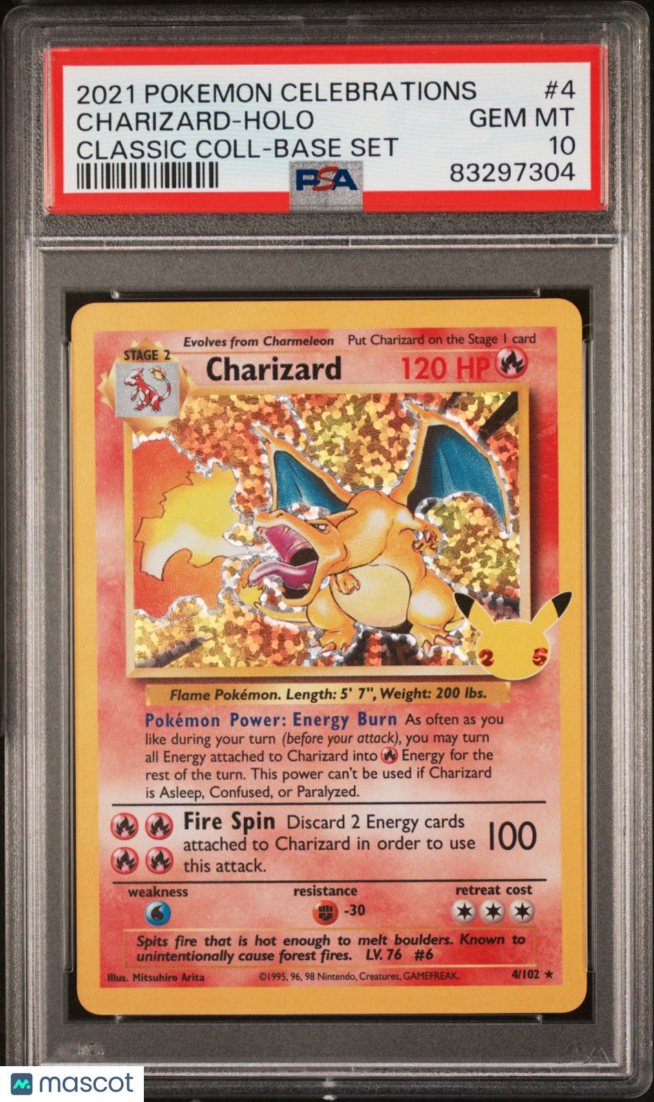 2021 Pokemon Celebrations Classic Collection Charizard #4 Classic Coll-Base Set PSA 10