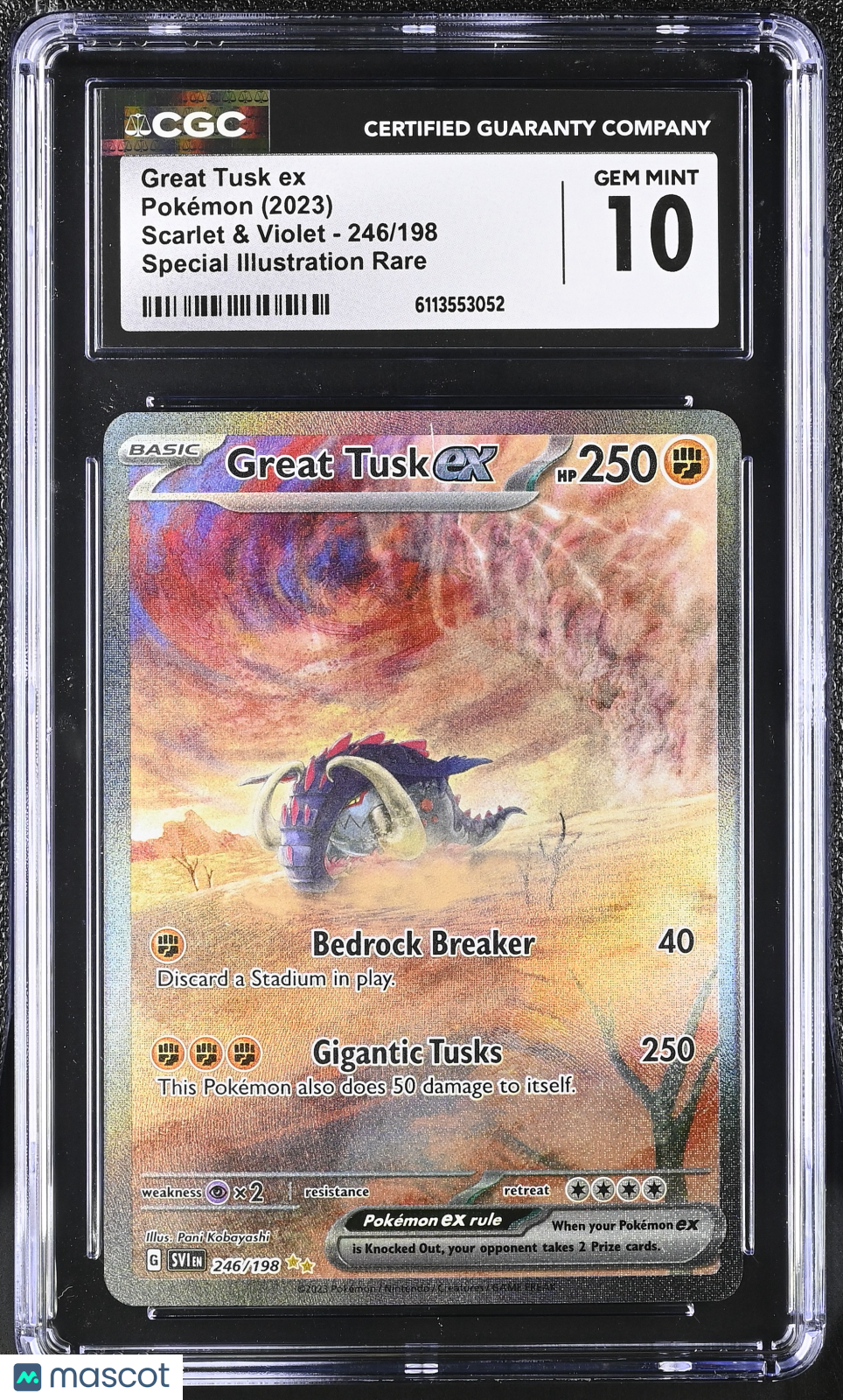 2023 Pokemon Great Tusk ex #246/198 Special Illustration Rare CGC 10
