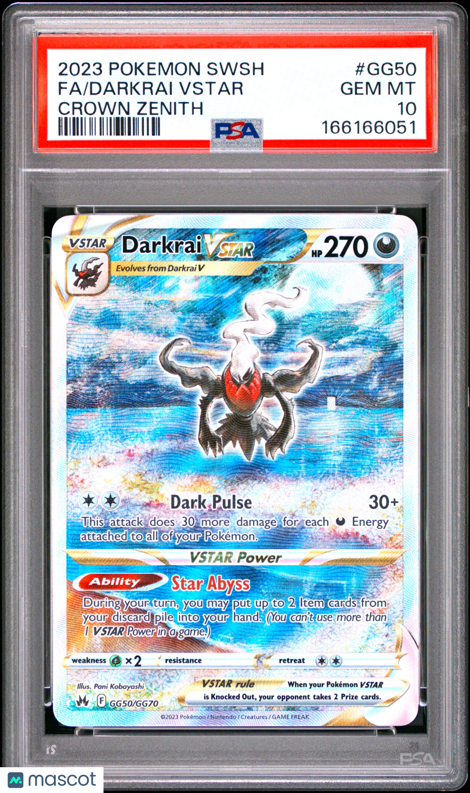 2023 Pokemon Sword And Shield Crown Zenith Darkrai VSTAR #GG50 Crown Zenith Fa PSA 10