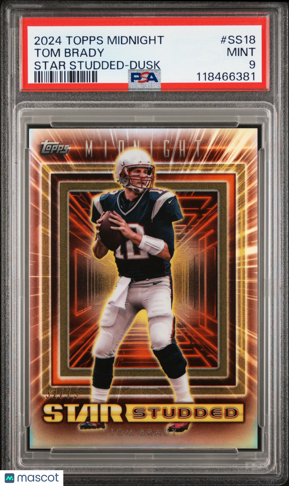 2024 Topps Midnight Star Studded Tom Brady #SS18 Dusk PSA 9