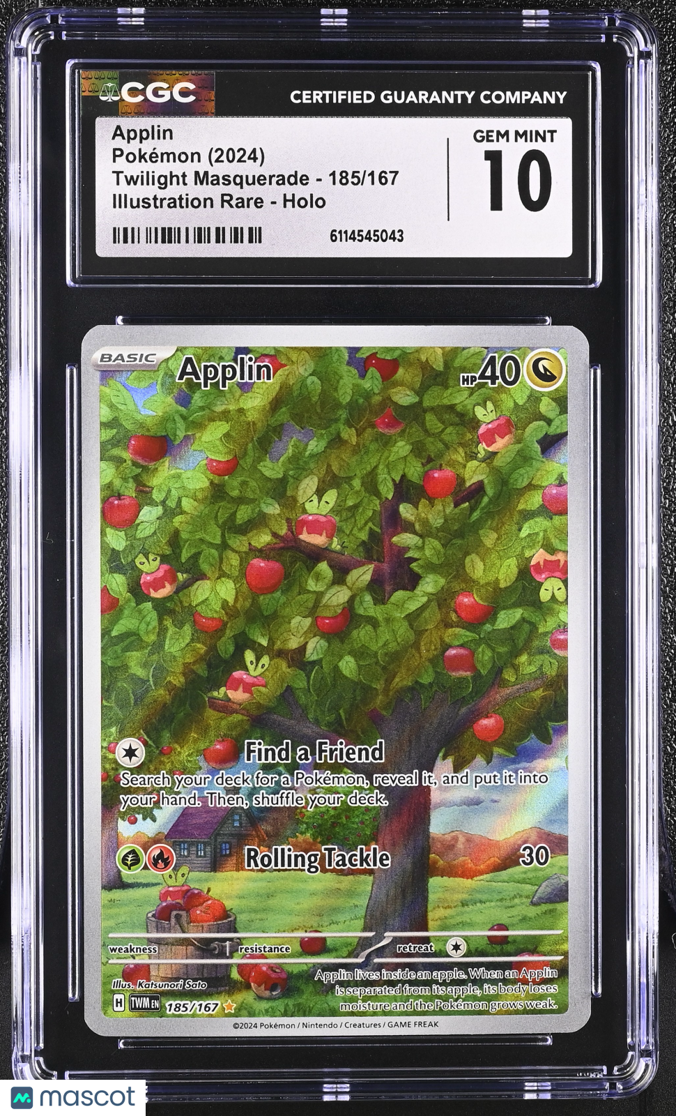 2024 Pokemon Applin #185/167 Illustration Rare CGC 10