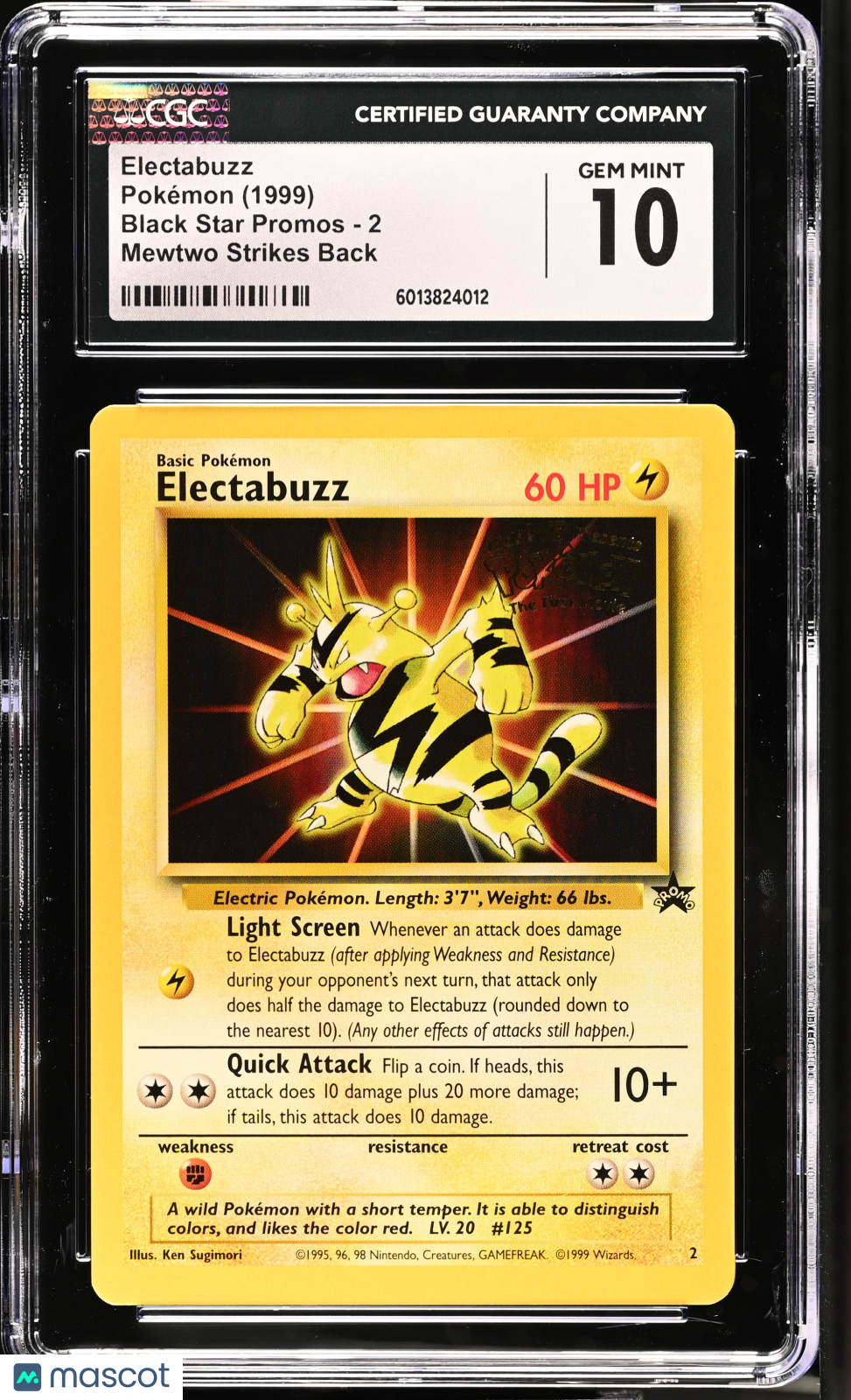 1999 Pokemon Electabuzz #2 CGC 10