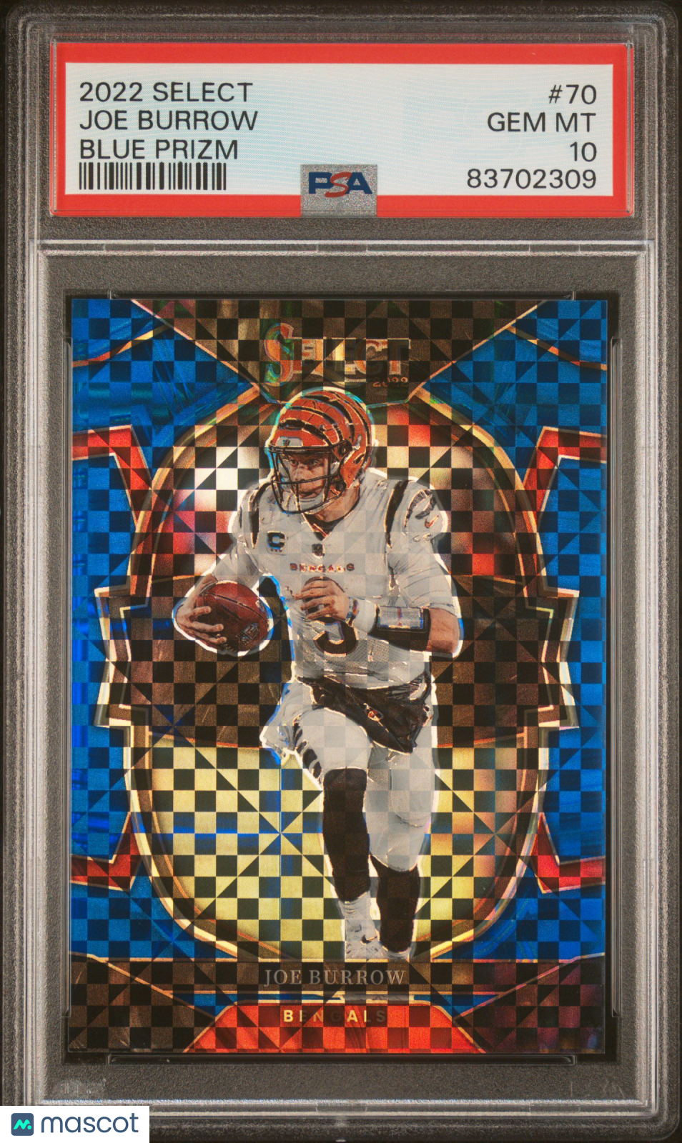2022 Panini Select Joe Burrow #70 Blue Prizm PSA 10