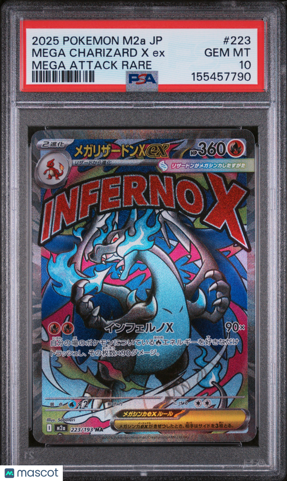 2025 Pokemon Japanese M2a-Mega Dream EX Mega Charizard X EX #223 Japanese Mega Attack Rare PSA 10