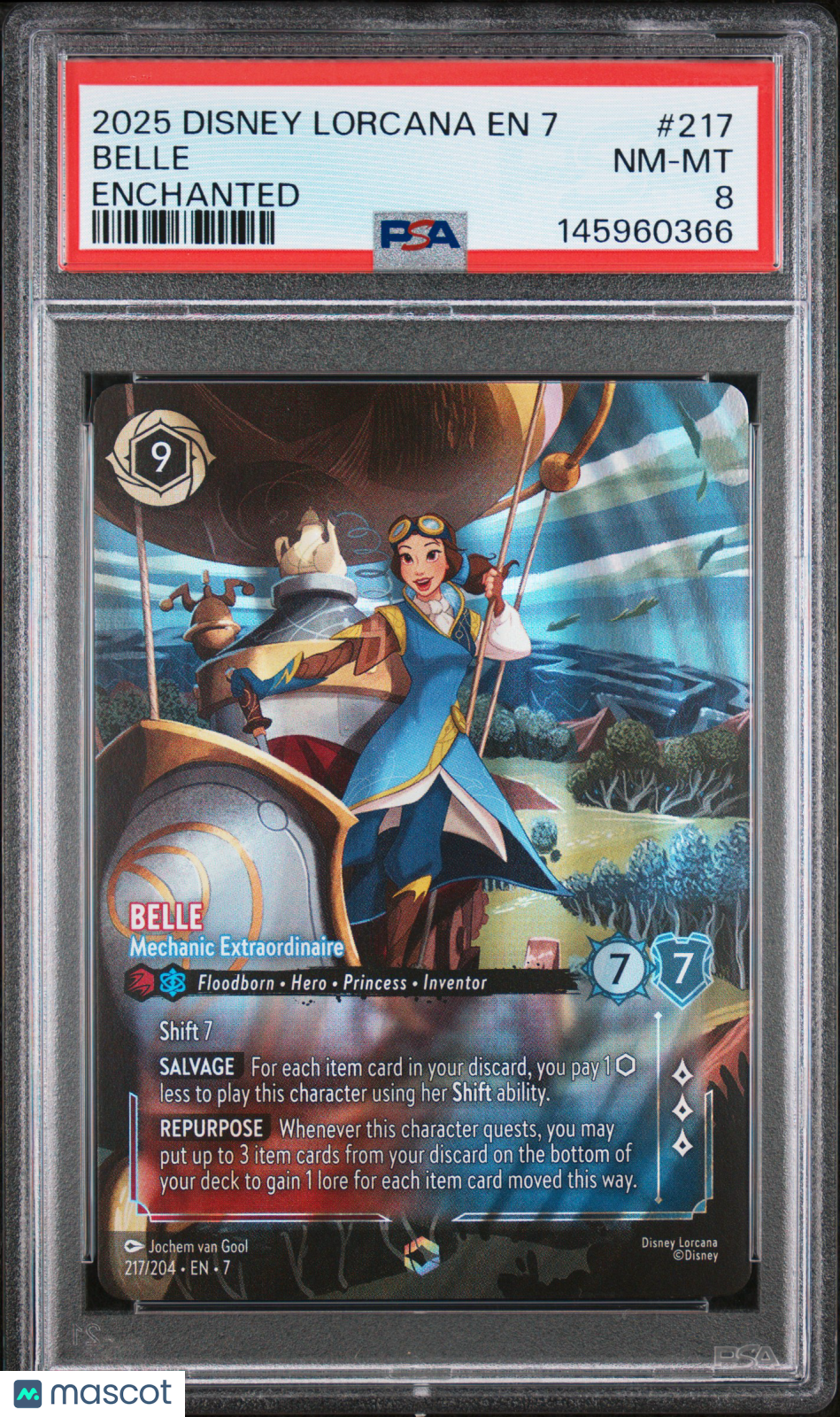 2025 Disney Lorcana EN 7-Archazia's Island Belle #217 Enchanted PSA 8