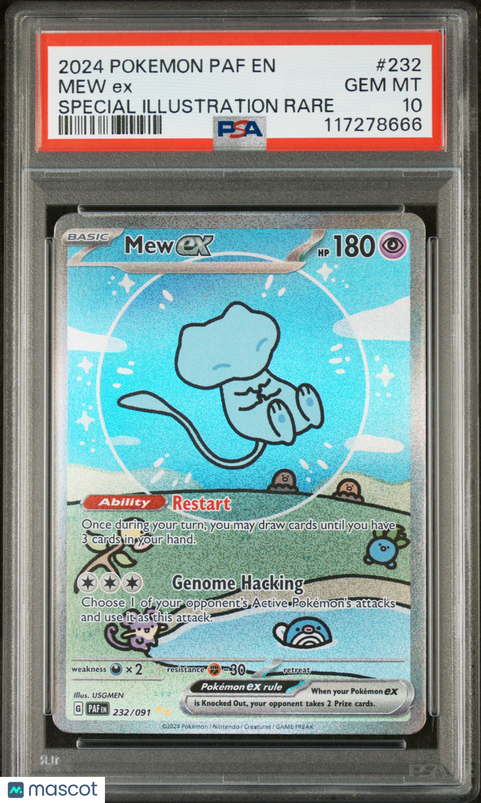 2024 Pokemon Paf EN-Paldean Fates Mew EX #232 Special Illustration Rare PSA 10