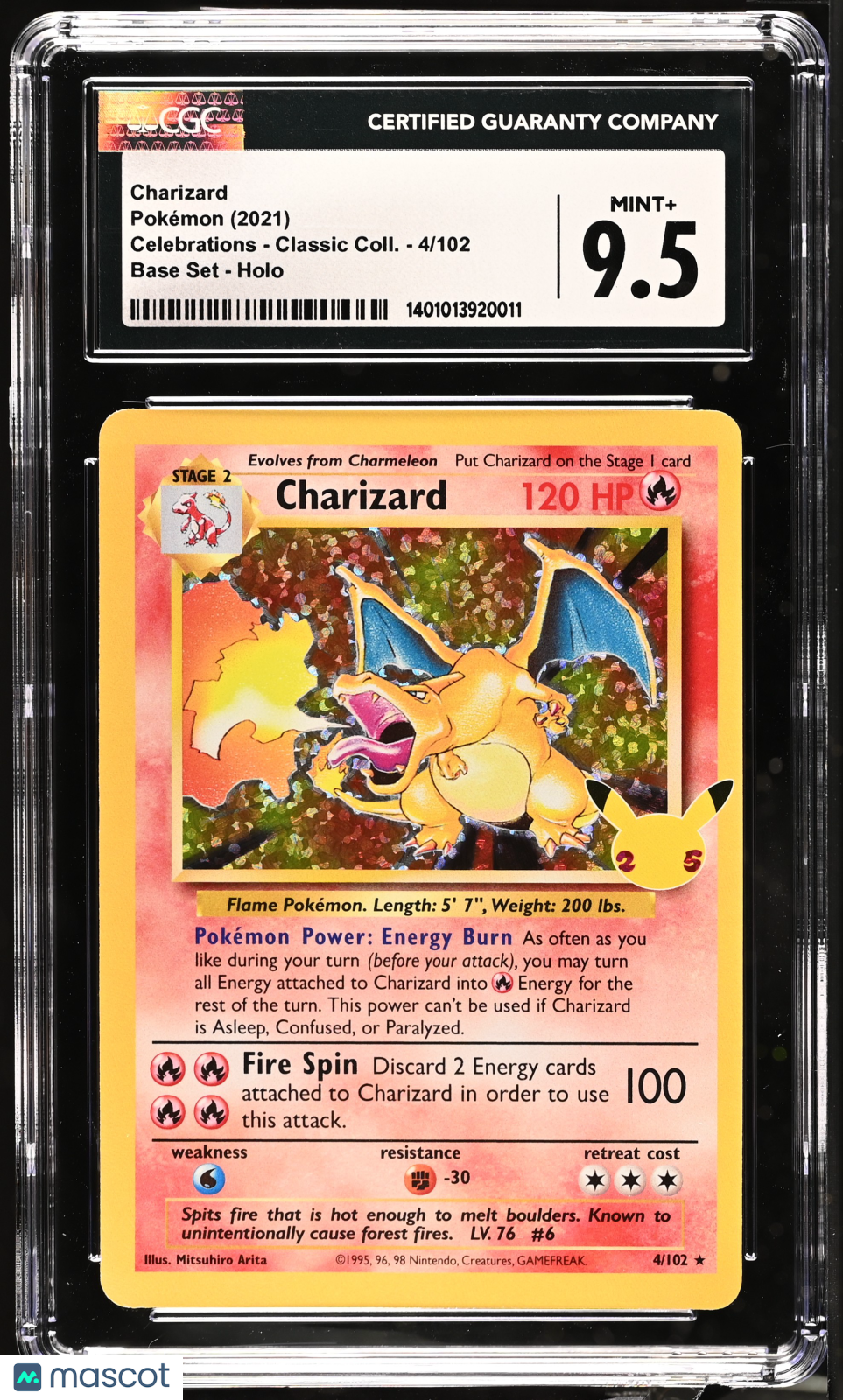 2021 Pokemon Charizard #4/102 CGC 9.5