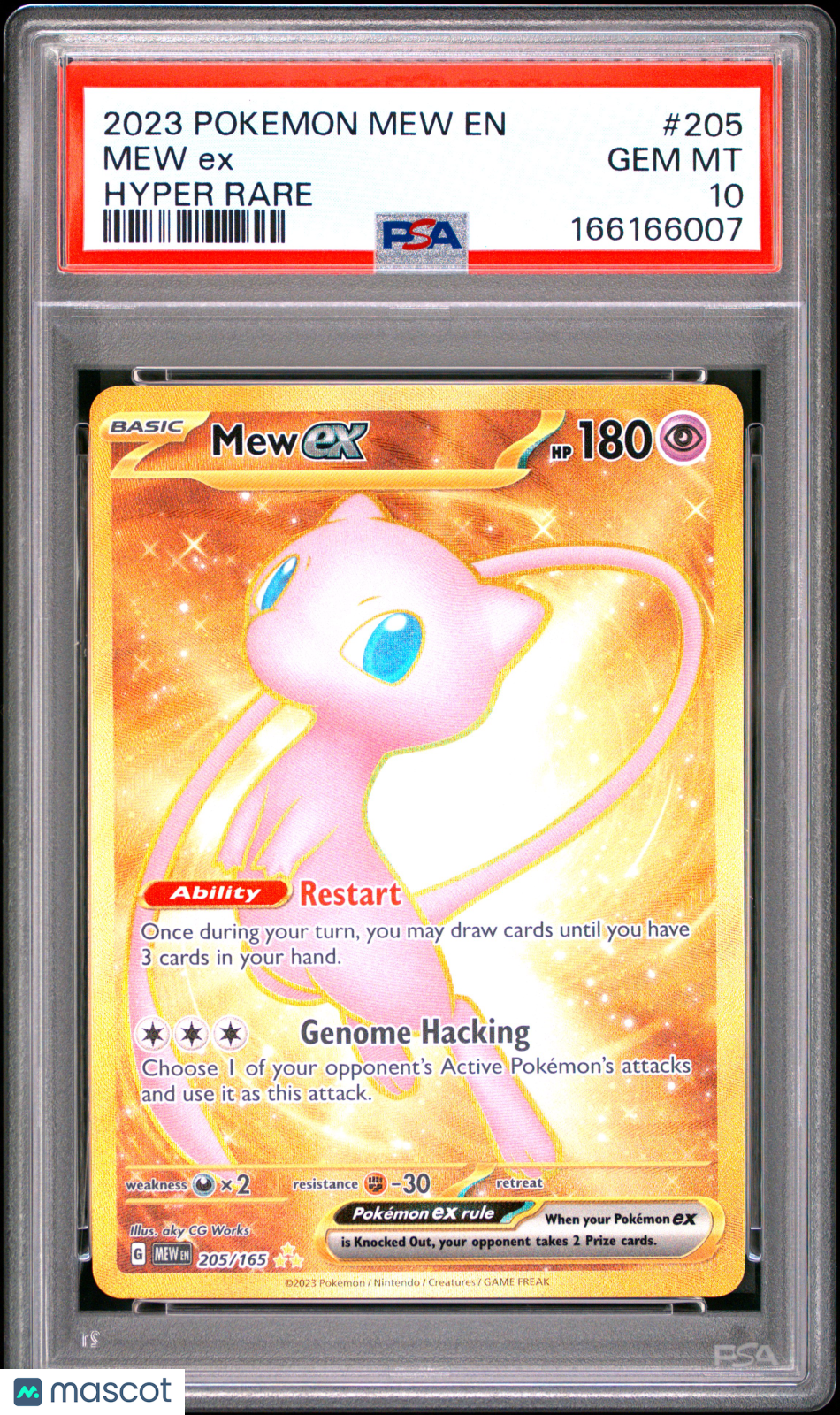 2023 Pokemon Mew EN-151 Mew EX #205 Hyper Rare PSA 10