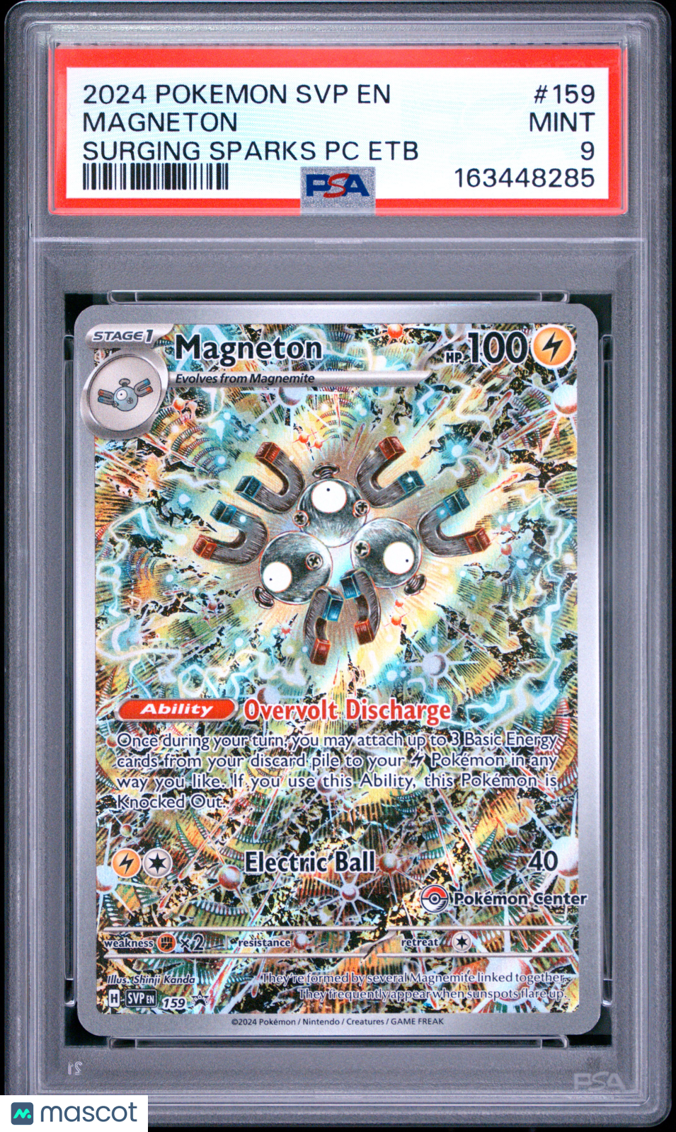 2024 Pokemon SVP EN-SV Black Star Promo Magneton #159 Surging Sparks PC Etb PSA 9