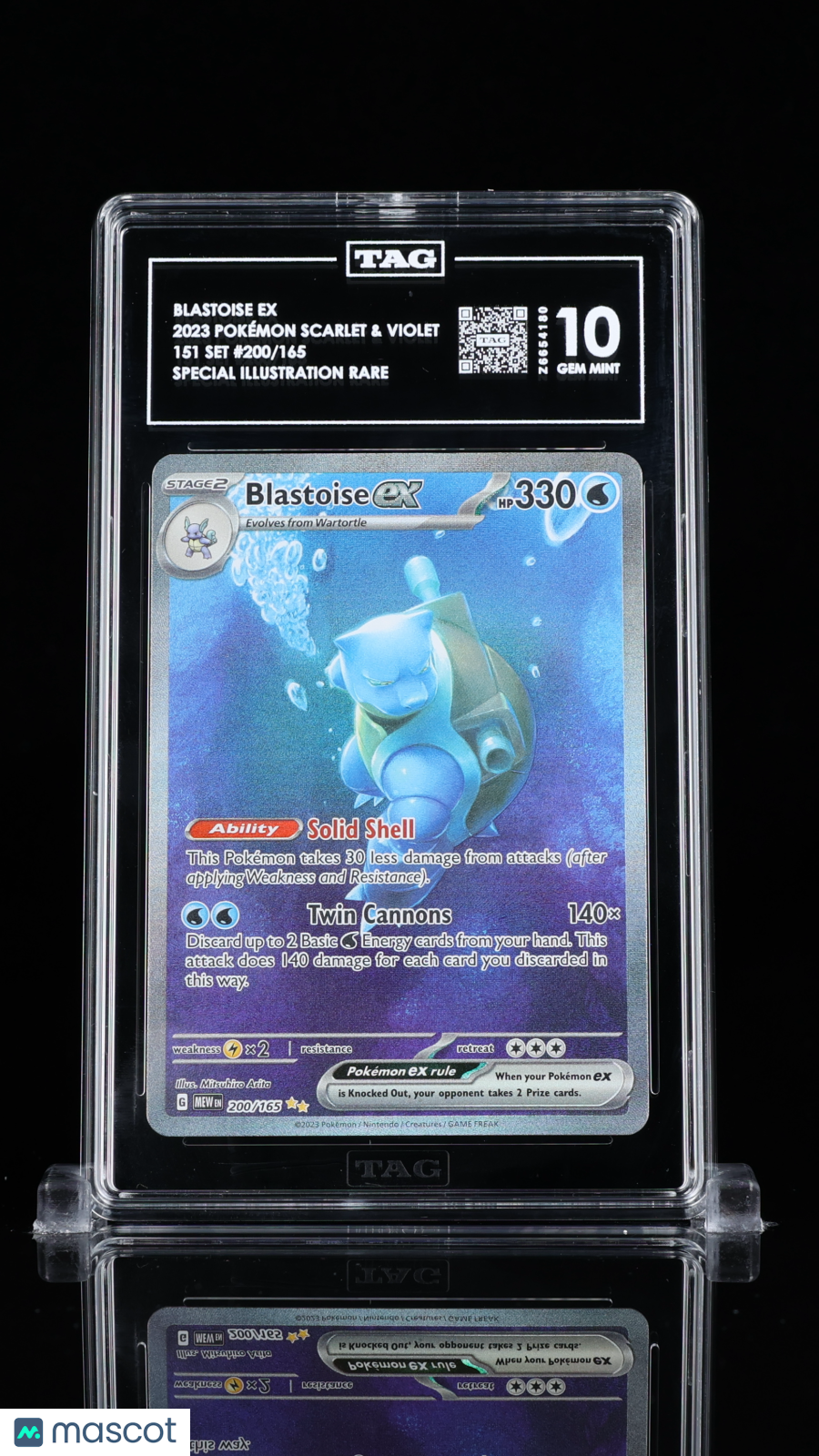 2023 Pokemon Blastoise ex #200/165 TAG 10
