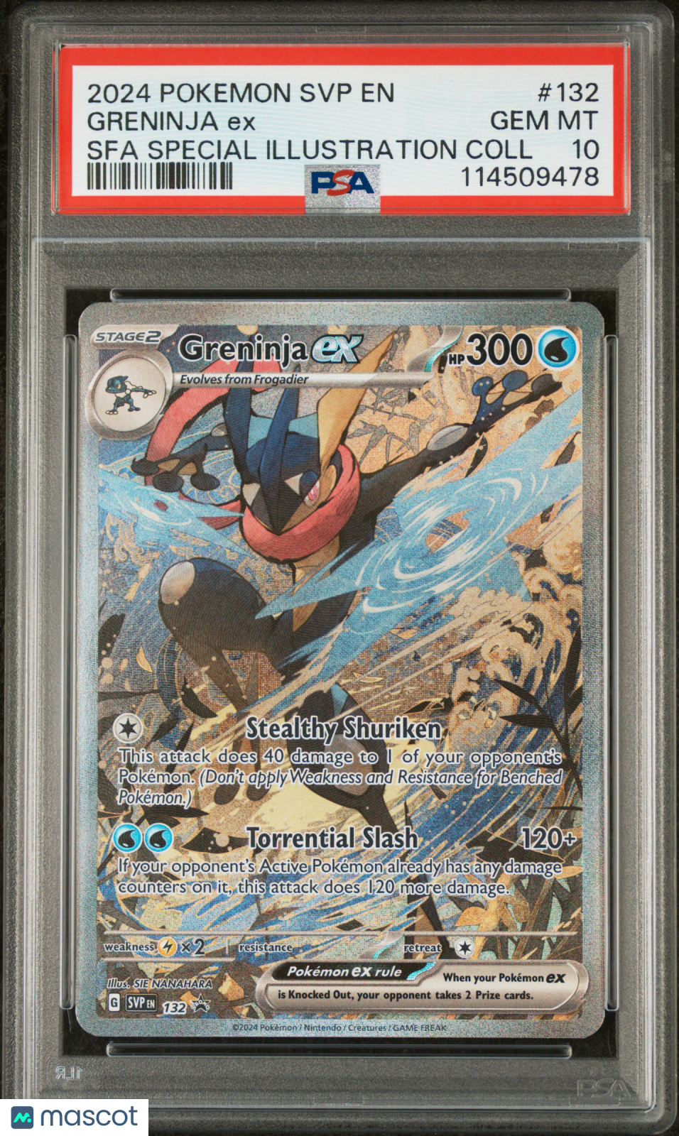 2024 Pokemon SVP EN-SV Black Star Promo Greninja EX #132 Sfa Special Illustration Coll PSA 10