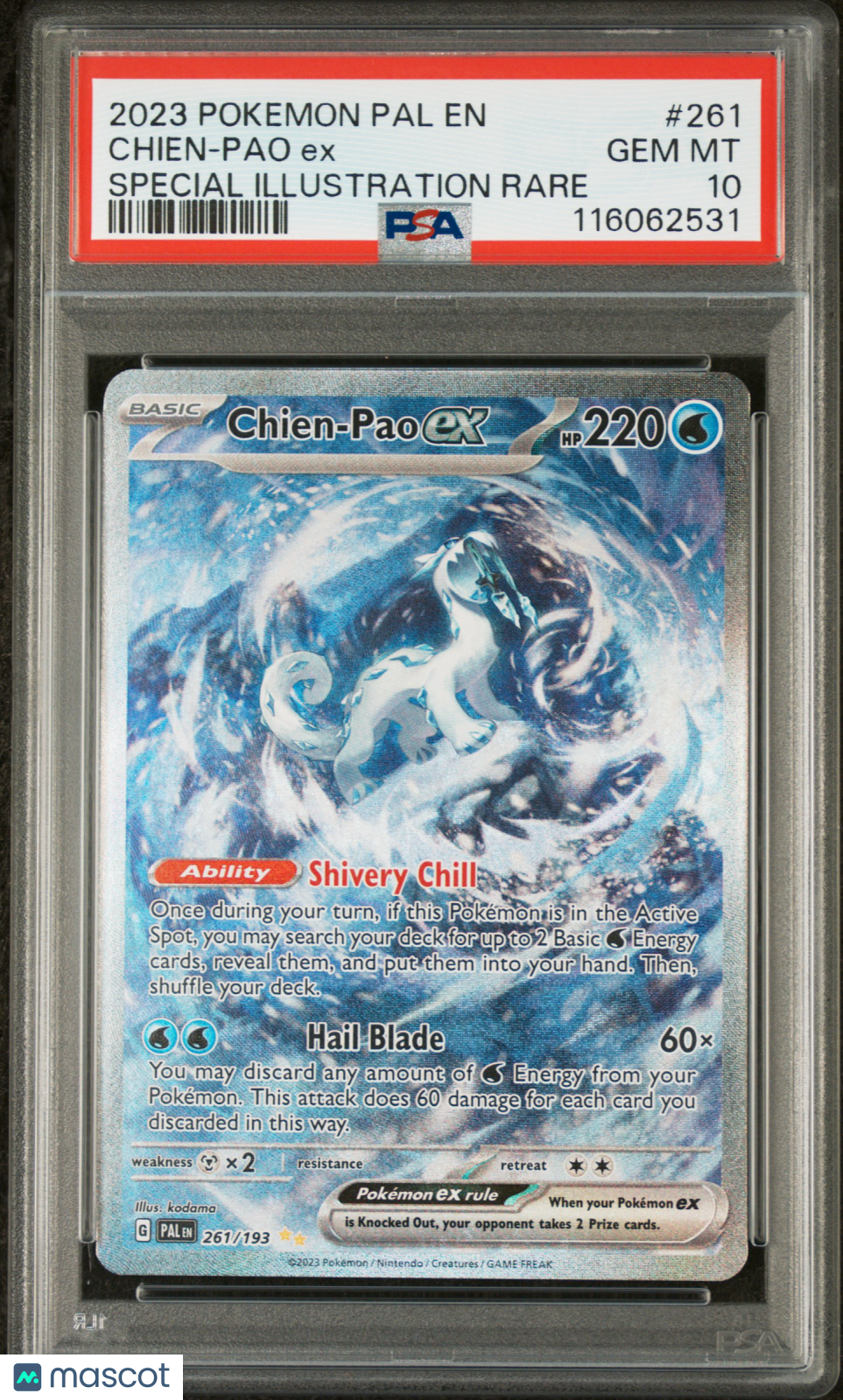 2023 Pokemon Pal EN-Paldea Evolved Chien-Pao EX #261 Special Illustration Rare PSA 10