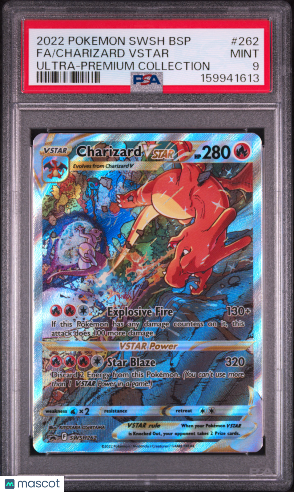 2022 Pokemon Swsh Black Star Promo Charizard VSTAR #262 Fa Ultra-Premium Collection PSA 9