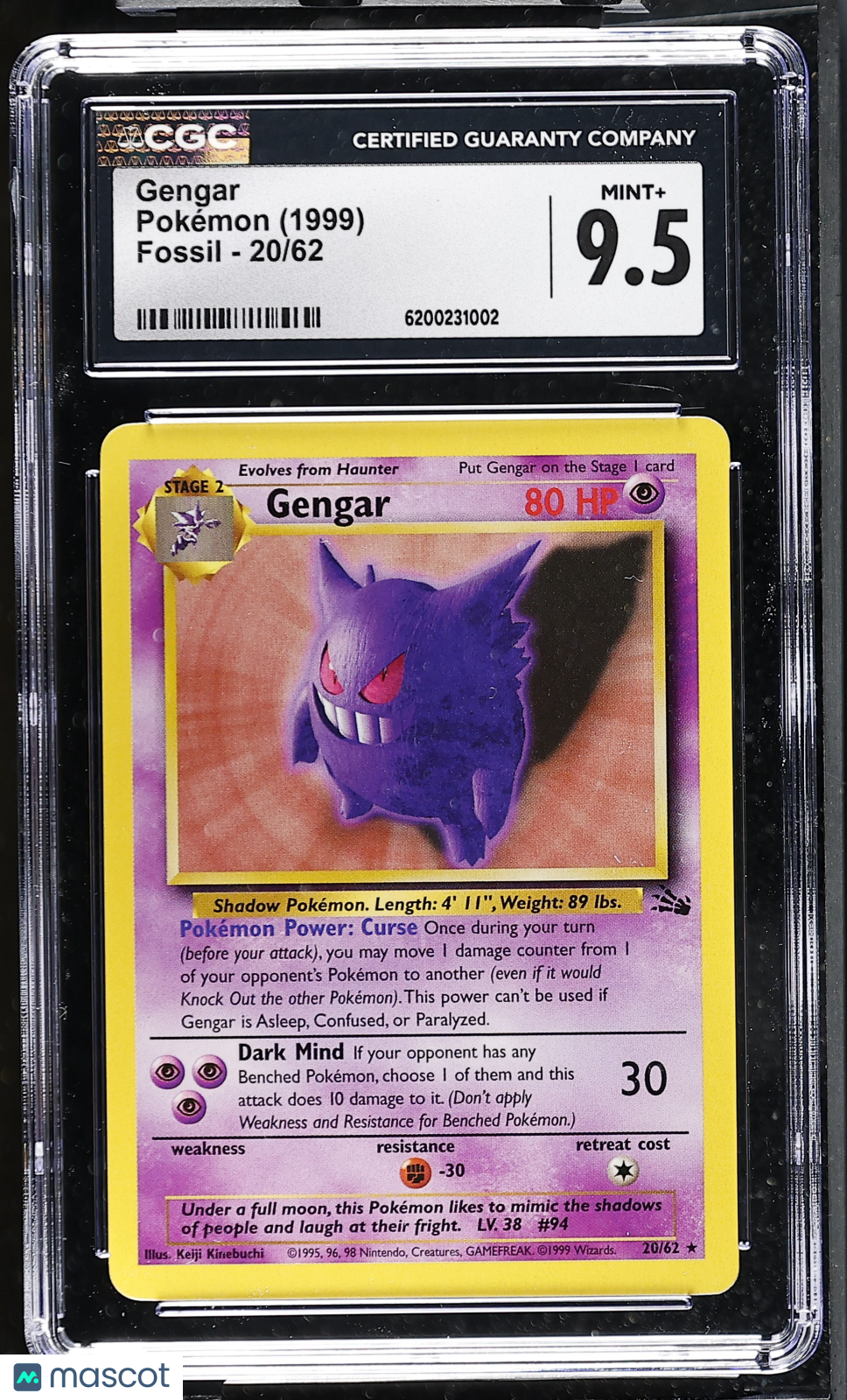 1999 Pokemon Gengar #20/62 CGC 9.5
