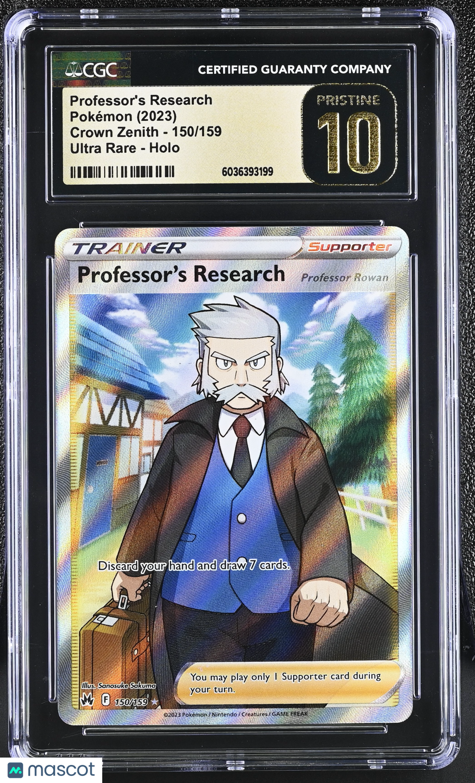 2023 Pokemon Crown Zenith Professor's Research Holo Ultra Rare CGC 10 #150/159