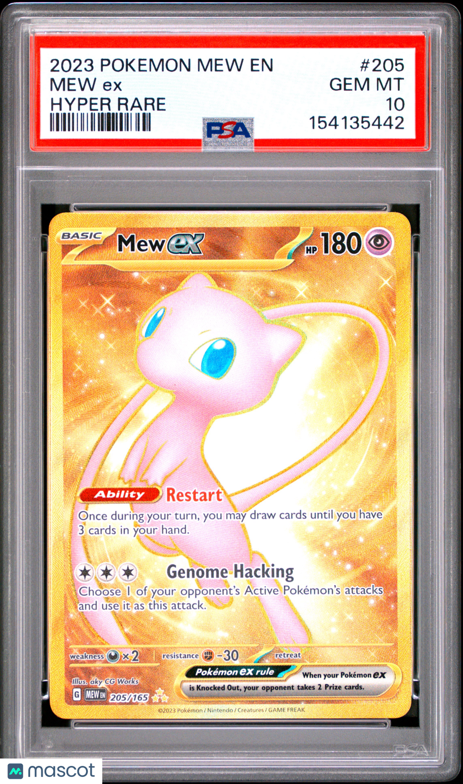 2023 Pokemon Mew EN-151 Mew EX #205 Hyper Rare PSA 10