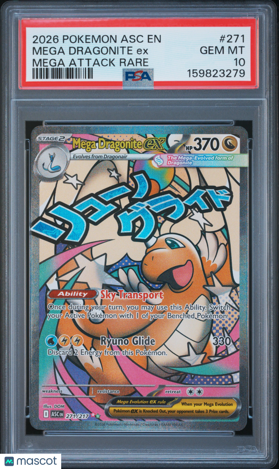 2026 Pokemon Asc EN-Ascended Heroes Mega Dragonite EX #271 Mega Attack Rare PSA 10