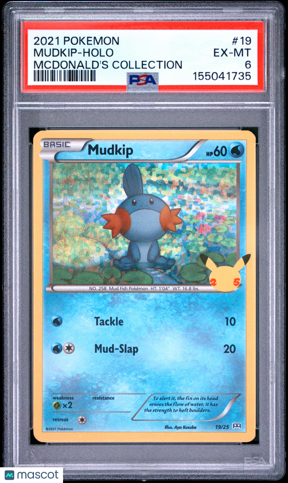 2021 Pokemon Mcdonald's Collection Mudkip #19 Mcdonald's Collection PSA 6