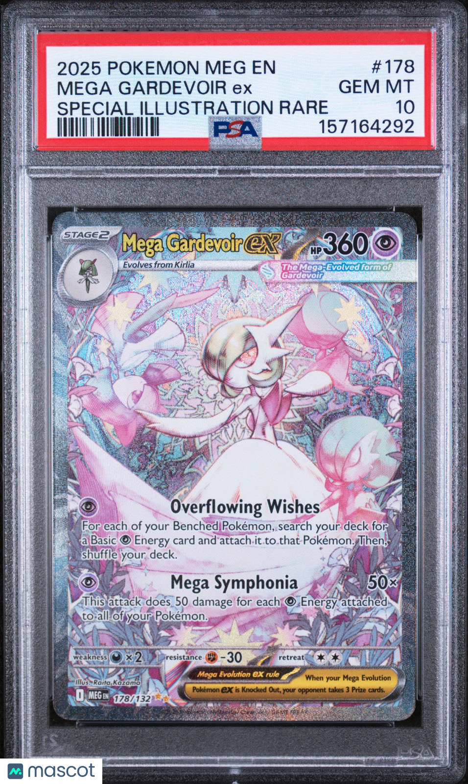2025 Pokemon Meg EN-Mega Evolution Mega Gardevoir EX #178 Special Illustration Rare PSA 10